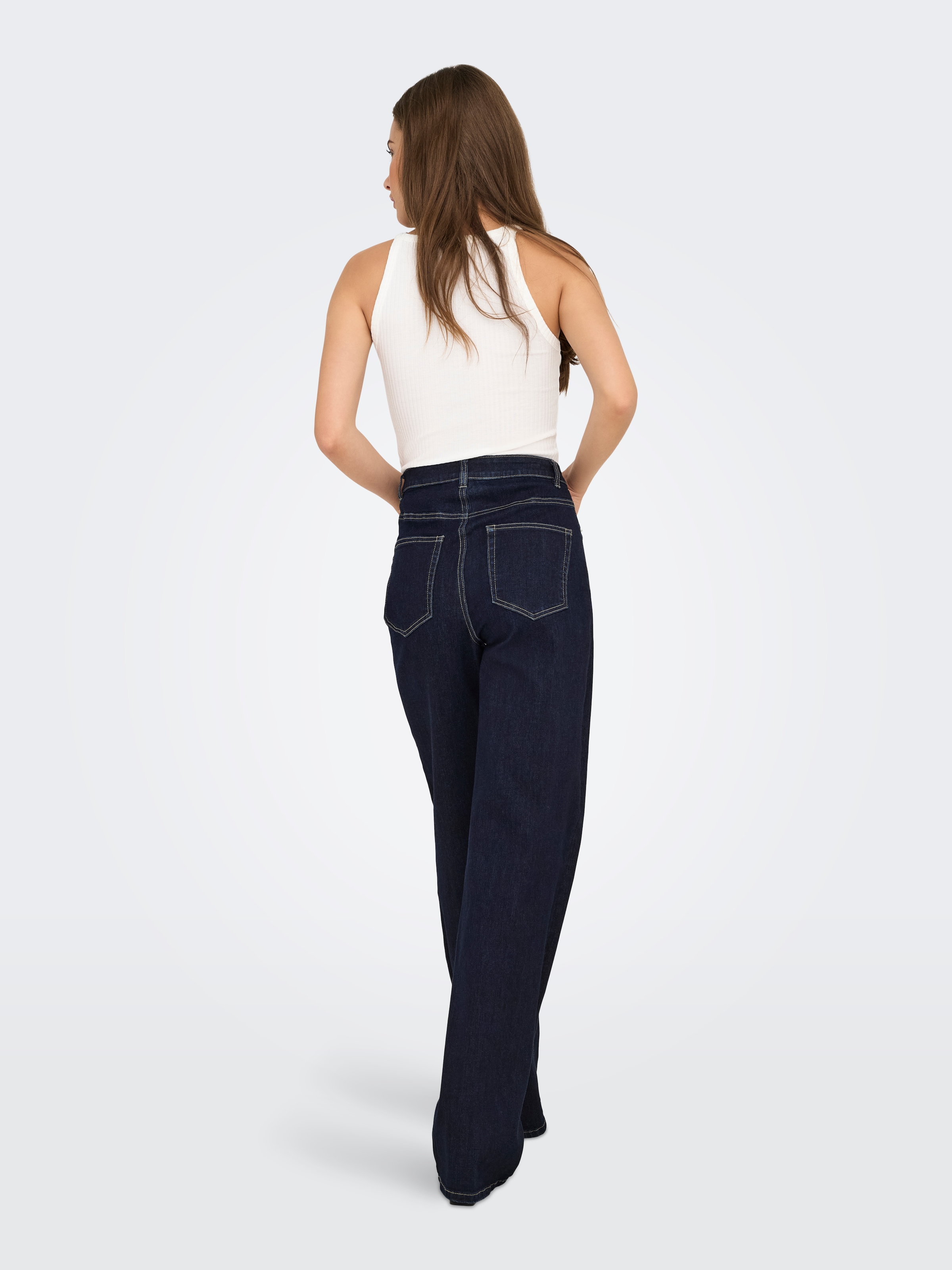 ONLY High-waist-Jeans »ONLJUICY-WAUW HW WIDE DNM GUA334 NOOS« Materialmix, high waist, wide fit