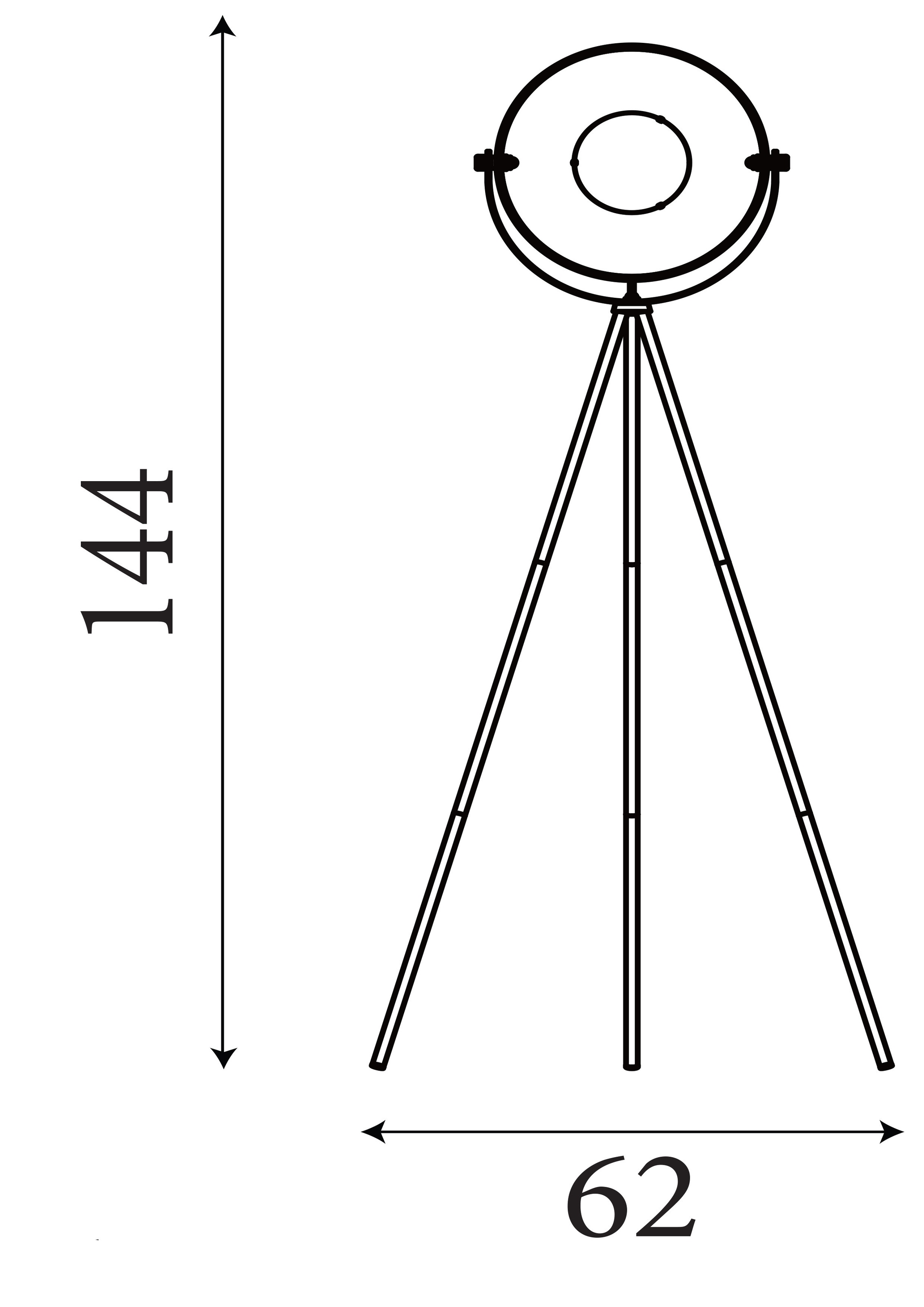 Searchlight Baustrahler »Blink Tripod Floor Lamp - Schwarz mattes Metall & Gold« E27 1 Stk.