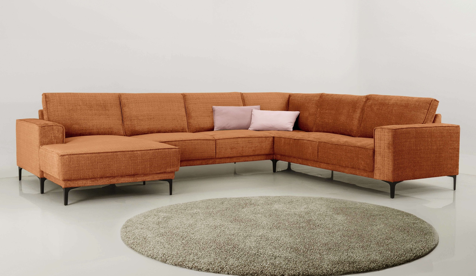 PLACES OF STYLE Wohnlandschaft »XXL Sofa Oland, Struktur, Flachgewebe, Luxu günstig online kaufen