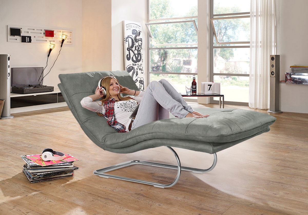 W.SCHILLIG Relaxliege »daily dreams«, in Waffelkissen-Optik, wahlweise mit Motor, Freischwingergestell