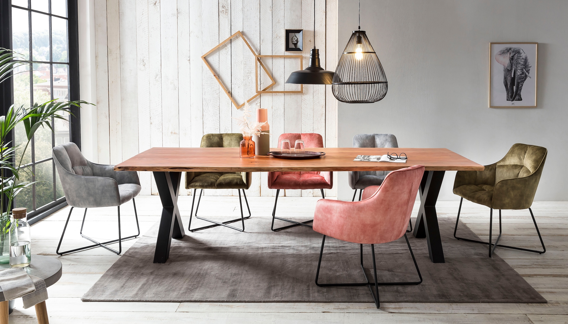 6. Bild von Home affaire Esstisch »Manhattan«, mit Baumkante