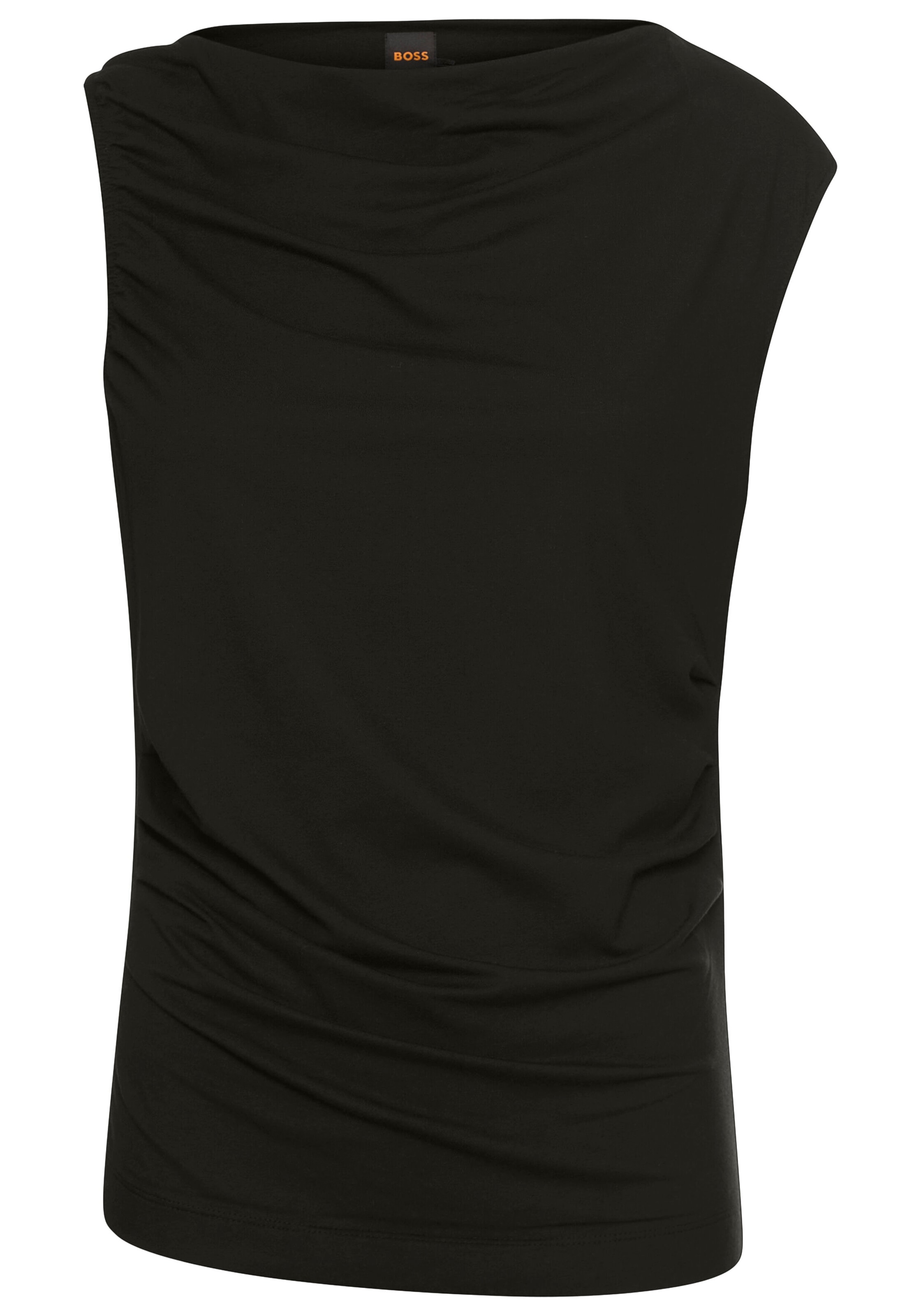 BOSS ORANGE Shirttop »Enima Premium Damenmode«, mit Wasserfallkragen und gerafften Details