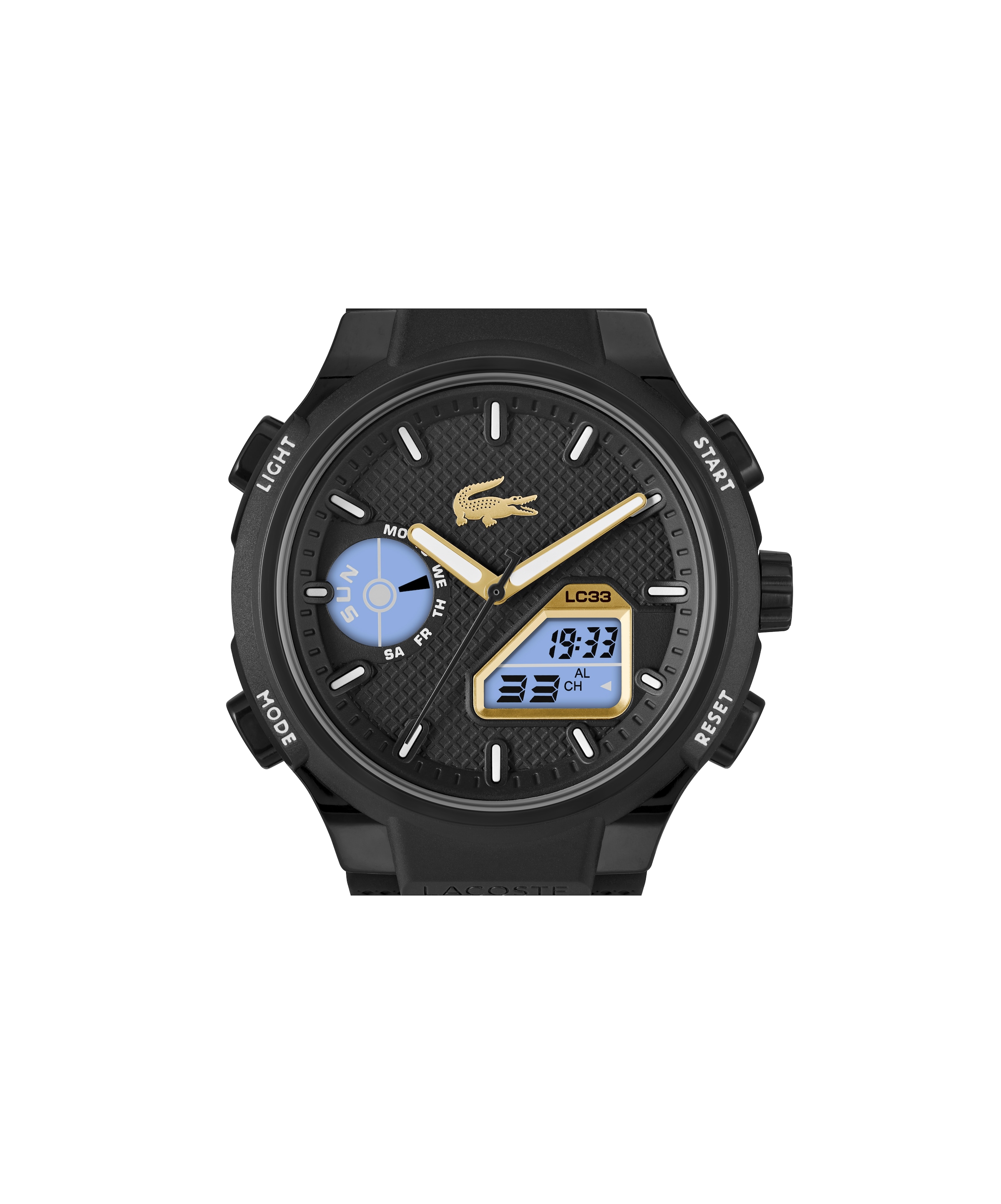 Lacoste Chronograph »LC33«, Quarzuhr, Armbanduhr, Herrenuhr, Silikonarmband, analog, digital, Tag