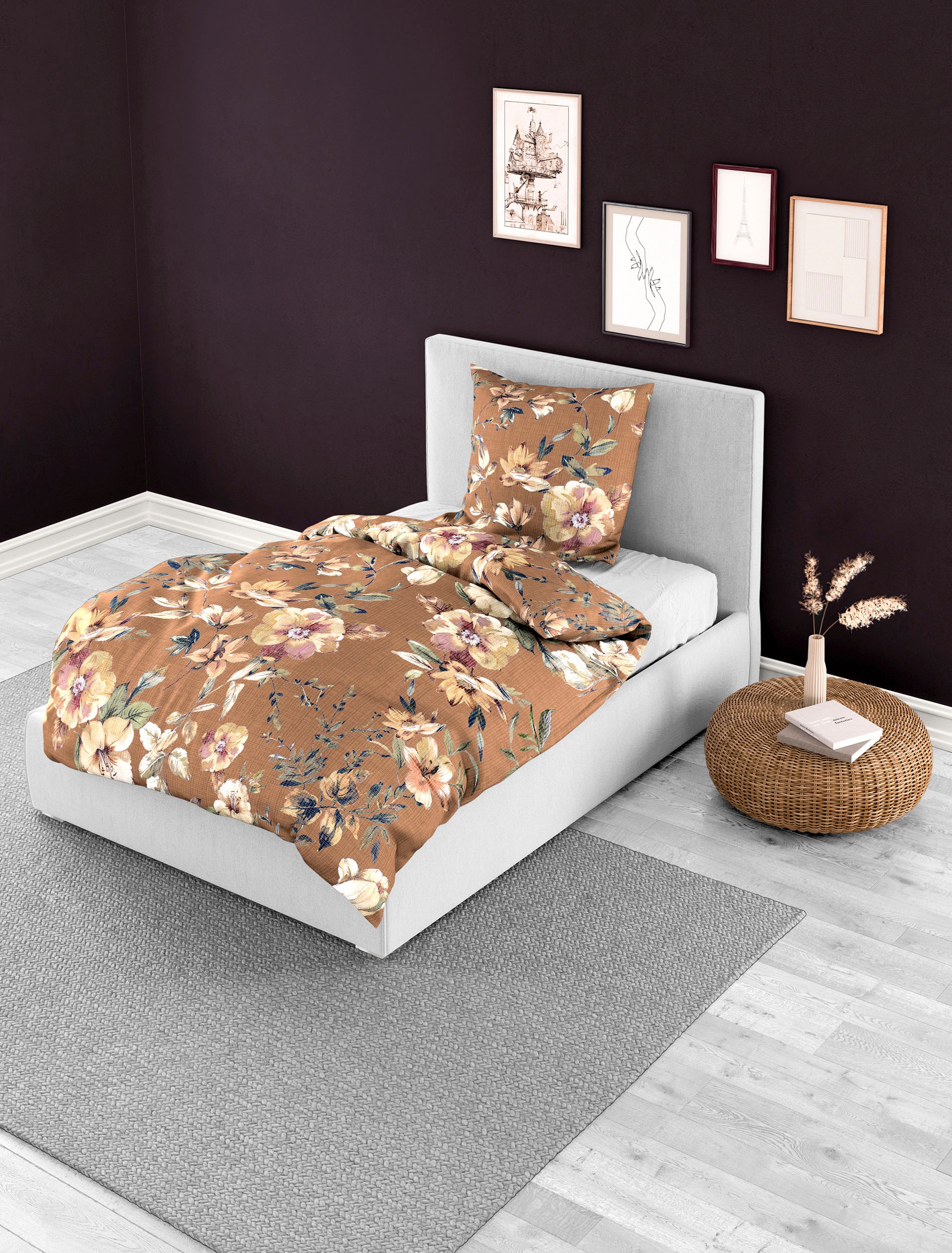 BIERBAUM Bettwäsche »5280« 2 Stk. tlg. Mako-Satin, 100 % Baumwolle, pflegel günstig online kaufen