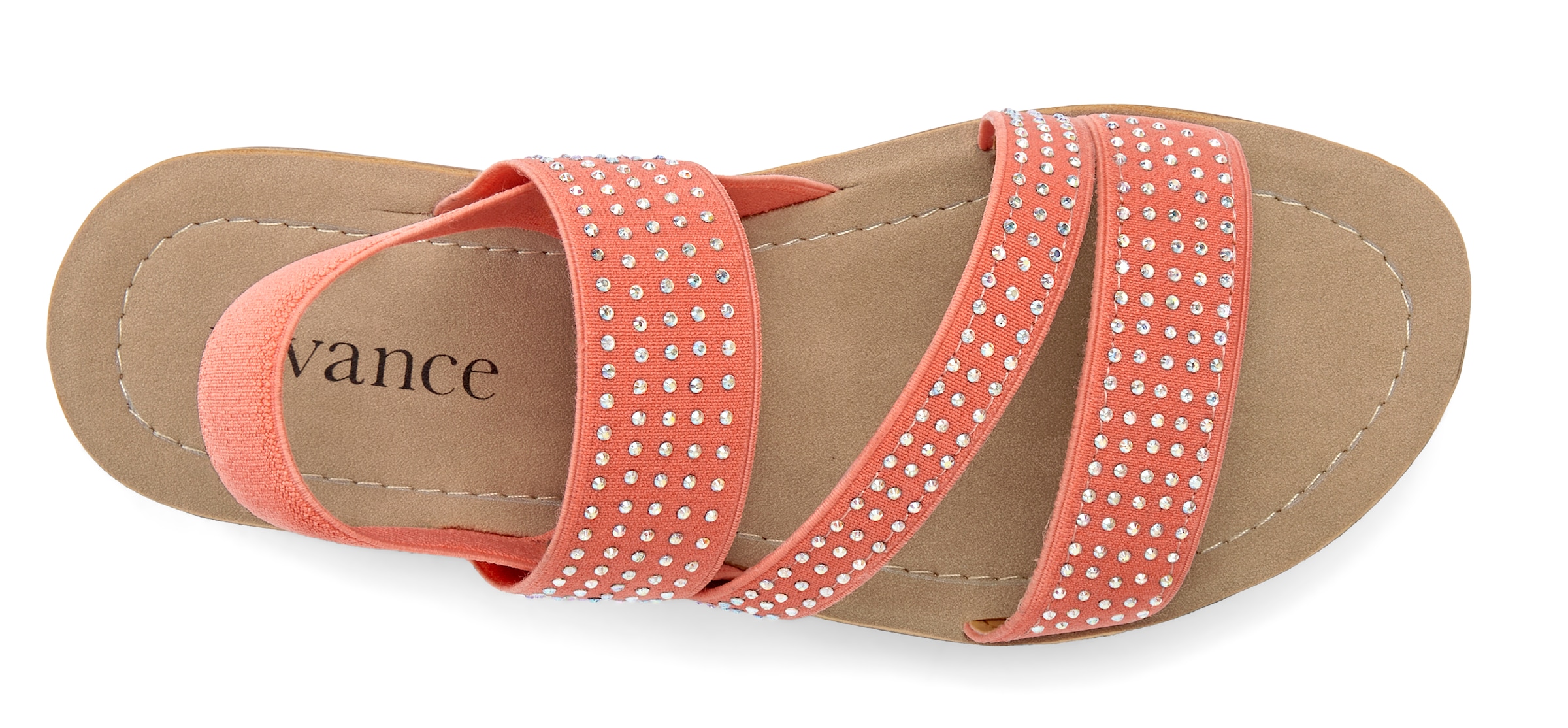 Vivance Sandale »Mule, Sandale, offener Schuh, Pantolette, Sommerschuh«, mit elastischen Riemchen und Glitzersteinchen