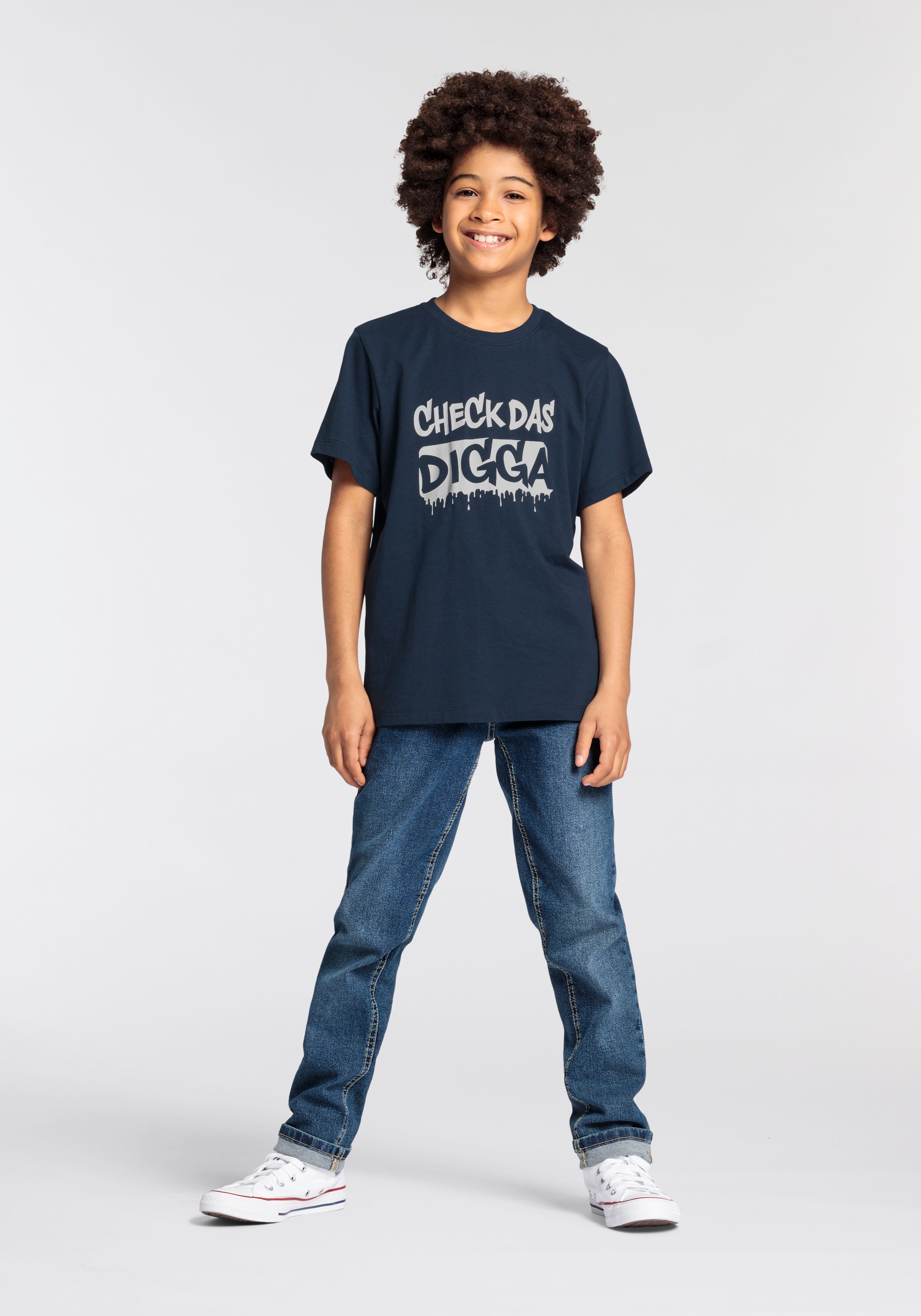 Sprücheshirt für bestellen DIGGA«, Jungen online DAS »CHECK KIDSWORLD T-Shirt