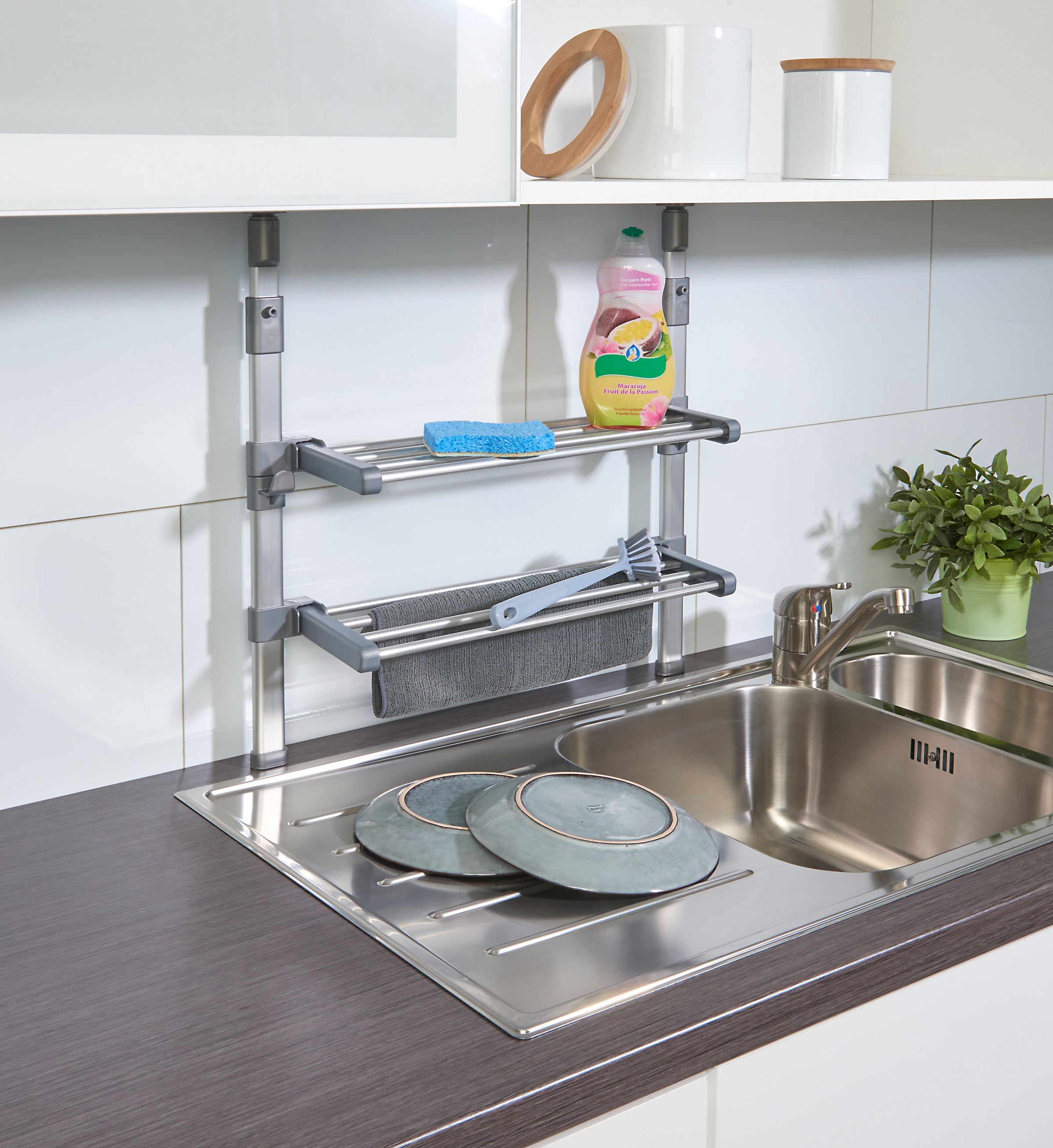 Ruco Teleskopregal zwischen Oberschrank und Arbeitsplatte klemmen, höhenver günstig online kaufen