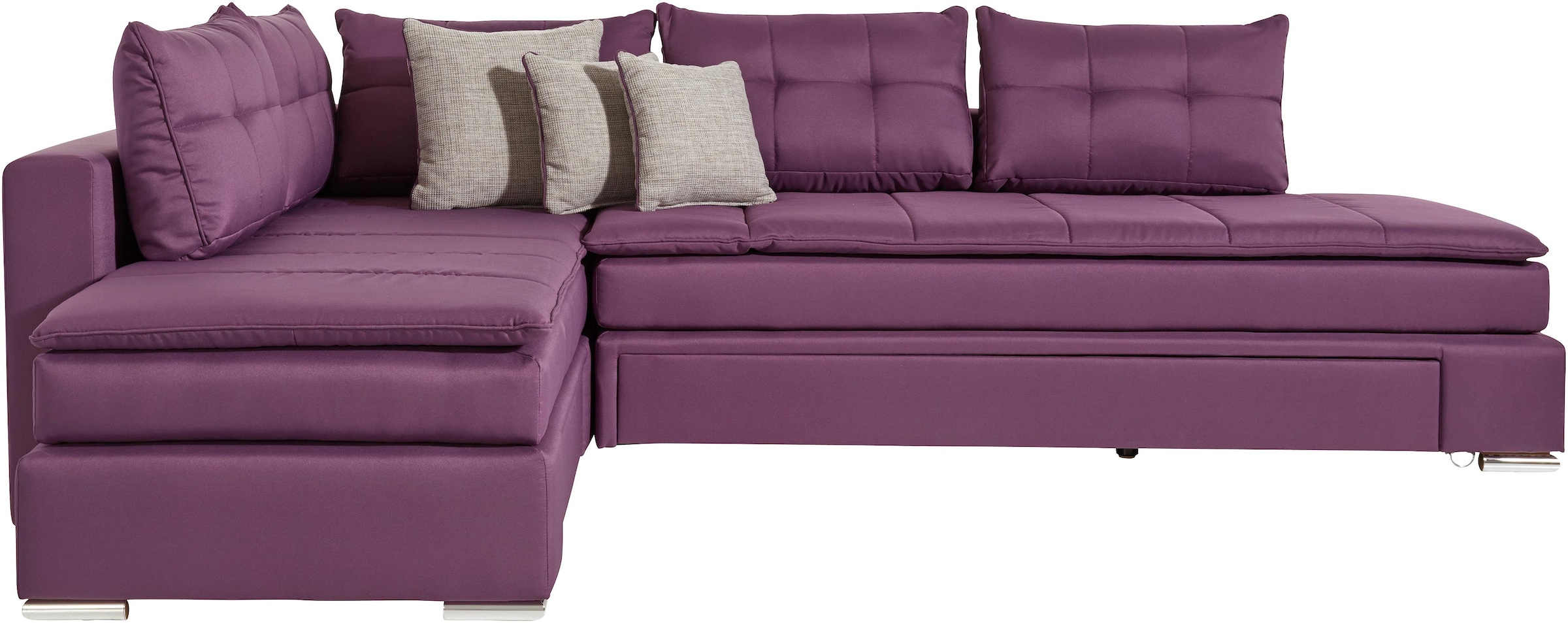 INOSIGN Ecksofa »Boxspringbett Night & Day L-Form mit Dauer-Schlaffunktion o. Armlehnen«, mit Boxspring-Bettfunktion 164x200 cm und Bettkasten, Dauerschläfer!
