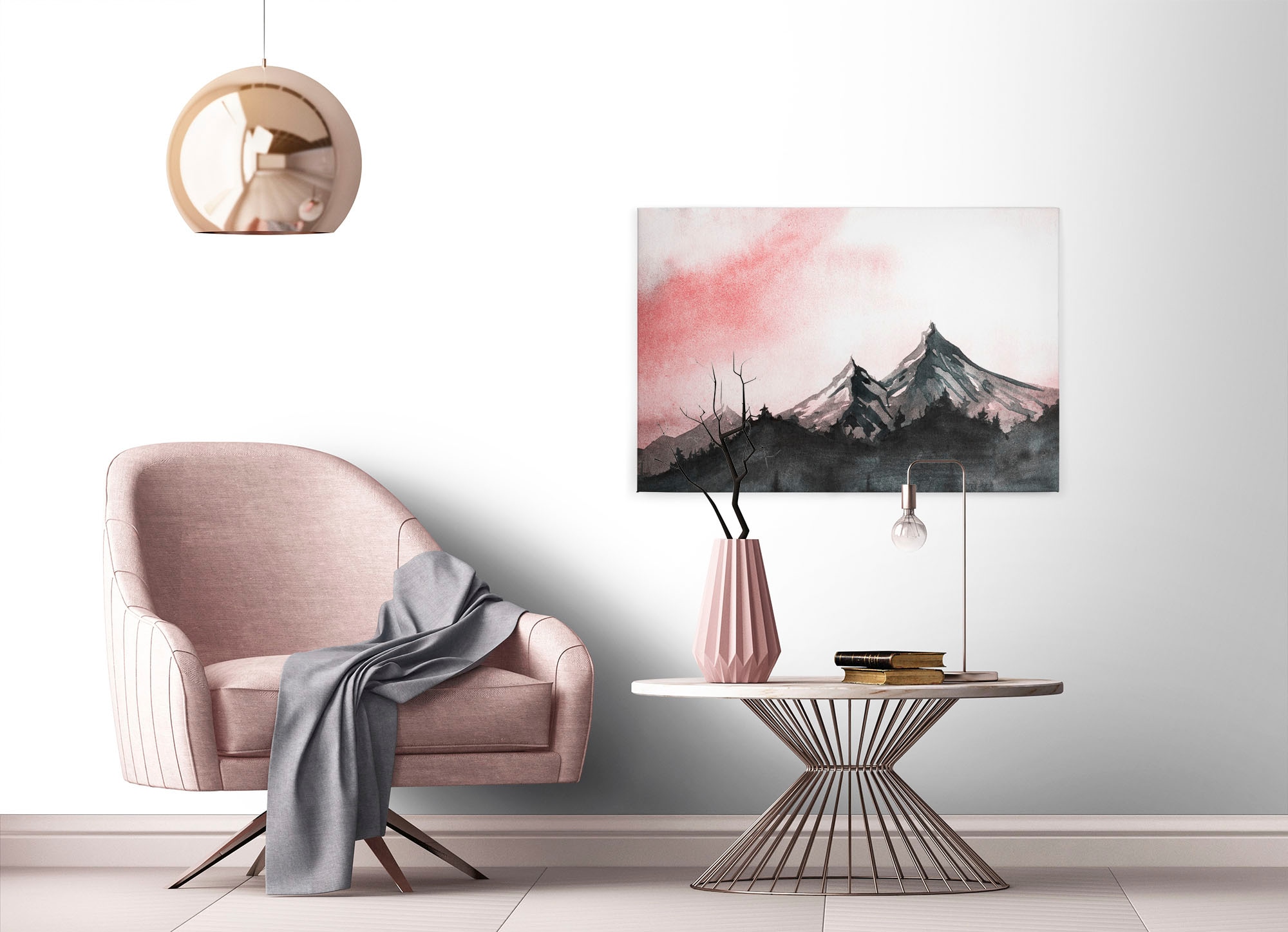 A.S. Création Leinwandbild »Mountain Paint«, Kunst-Wald-Kinder, (1 St.), Berg Bild Landschaft Keilrahmen Leinwand-Bild Wohnzimmer modern Kinder