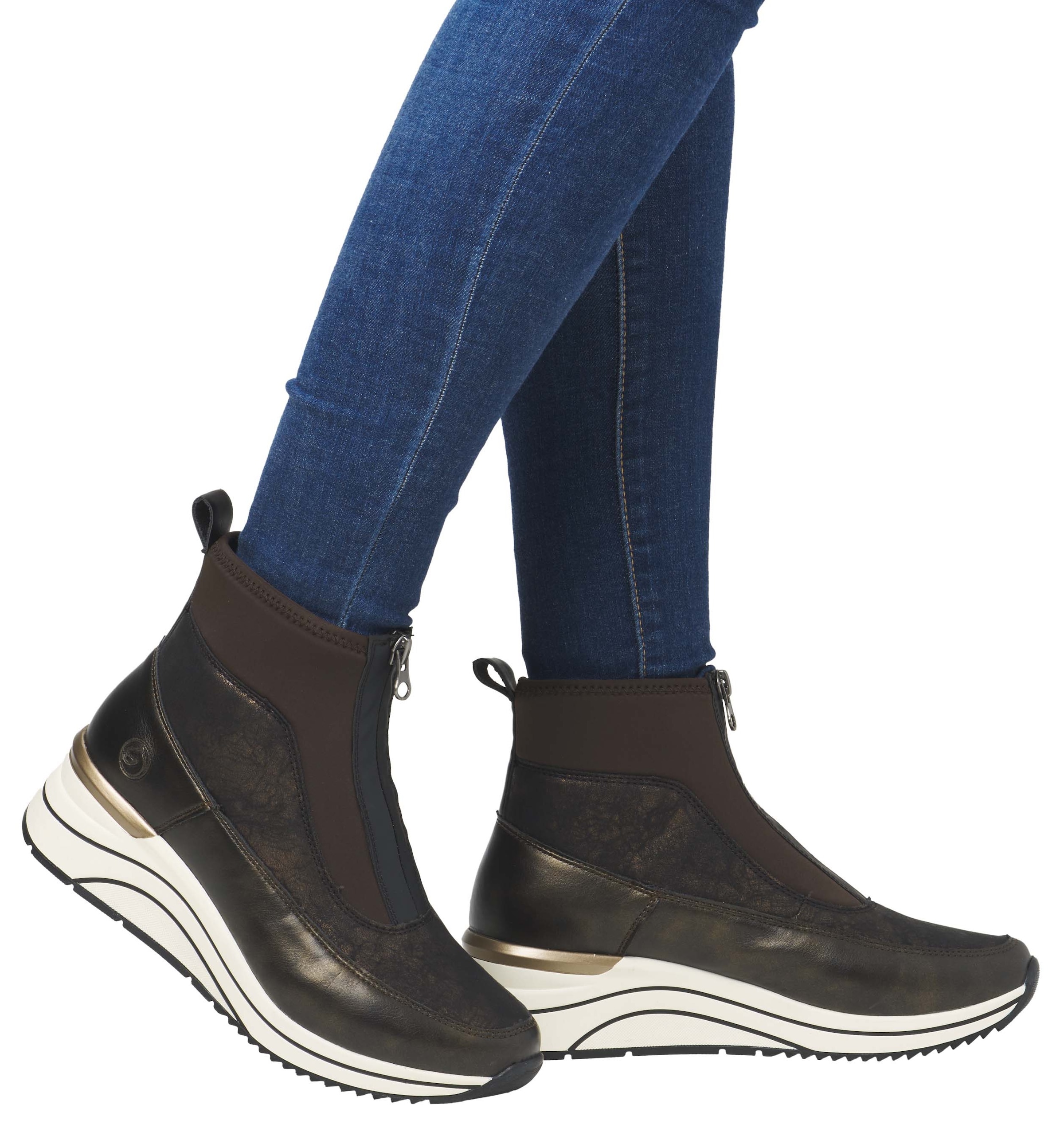 Remonte Keilsneaker, Schlupfboots, Freizeitschuh, High-Top-Sneaker, Front-Reißverschluss