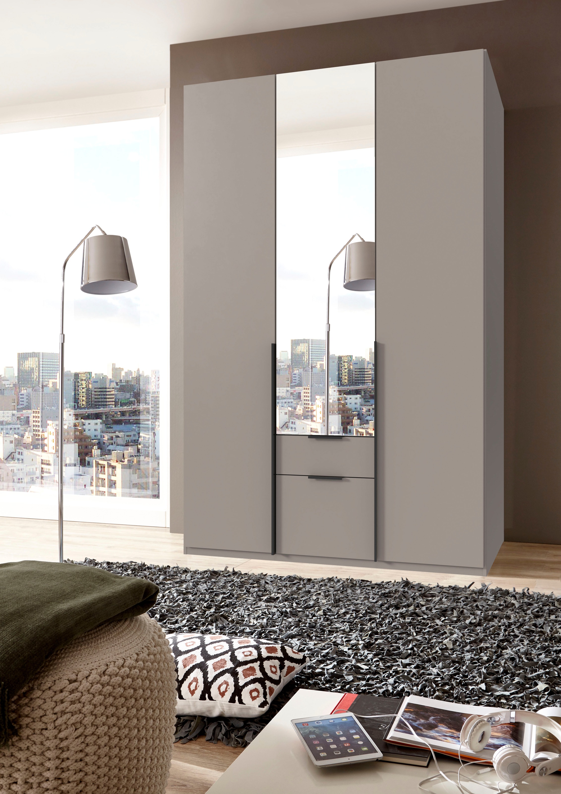 Wimex Drehtürenschrank »Mugano« mit langen oder kurzen Griffen aus Metall, günstig online kaufen