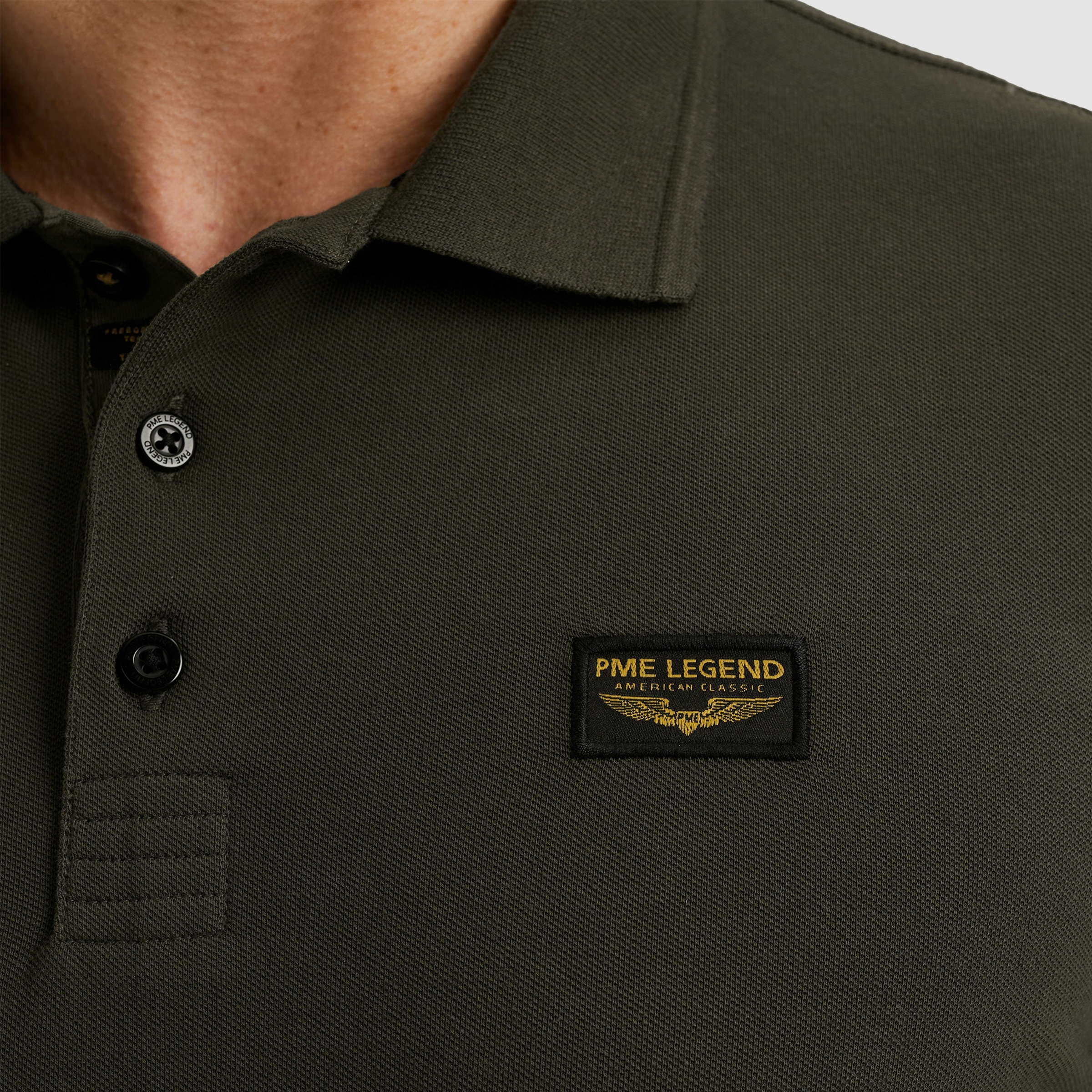 PME LEGEND Langarm-Poloshirt, mit Logo Stickerei