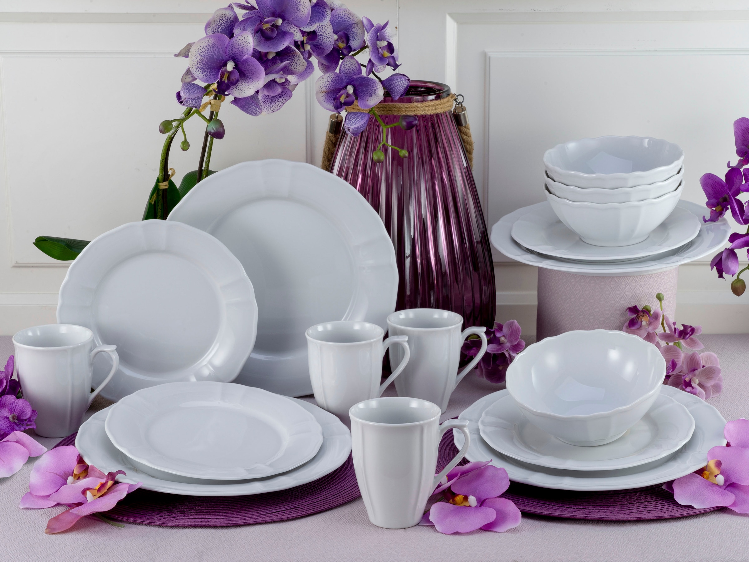 CreaTable Kombiservice »Geschirr-Set Flora«, (Set, 16 tlg., Kaffeeservice u günstig online kaufen