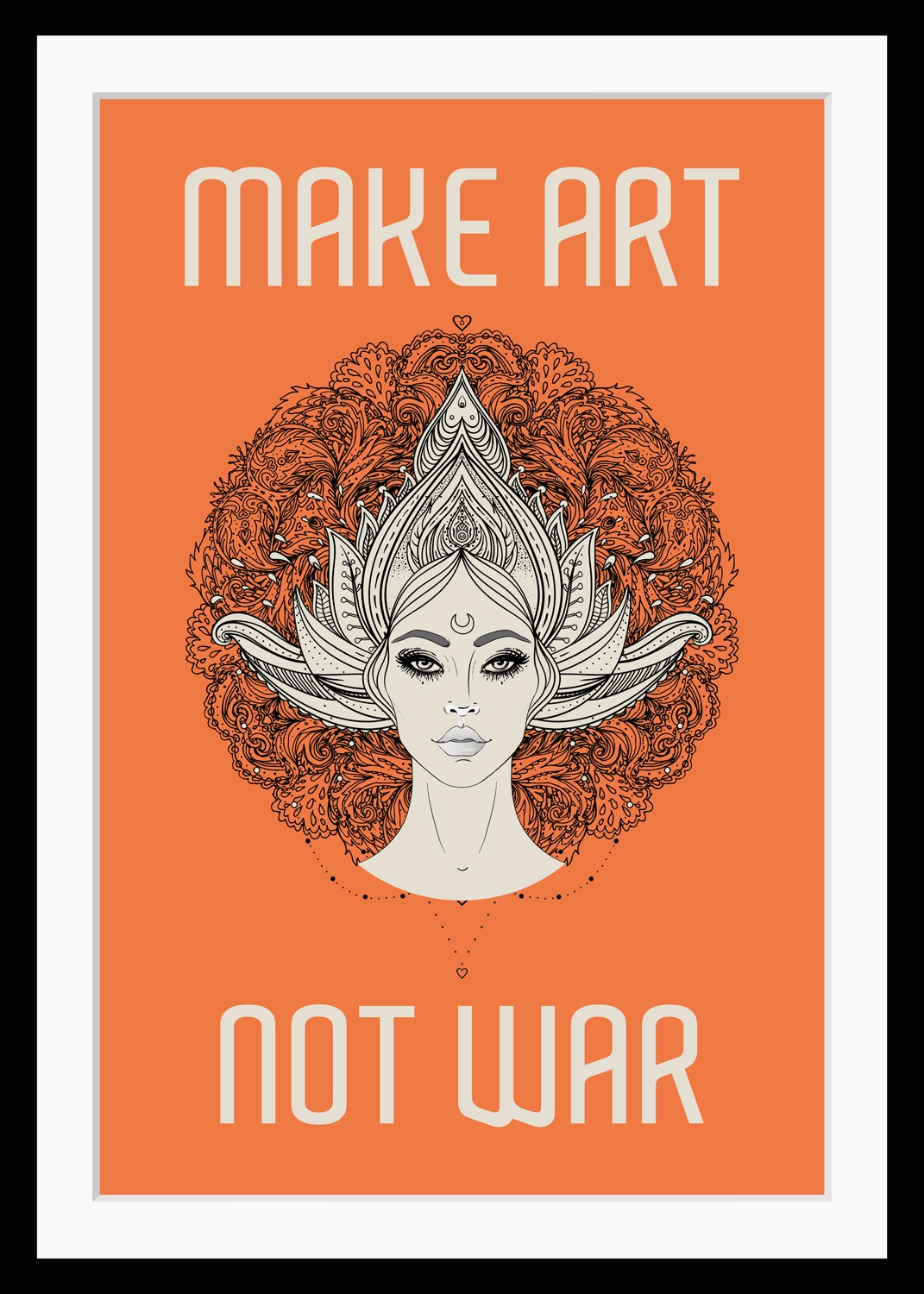 queence Bild »MAKE ART NOT WAR«, HD Premium Poster-Druck inkl. Holzrahmen günstig online kaufen