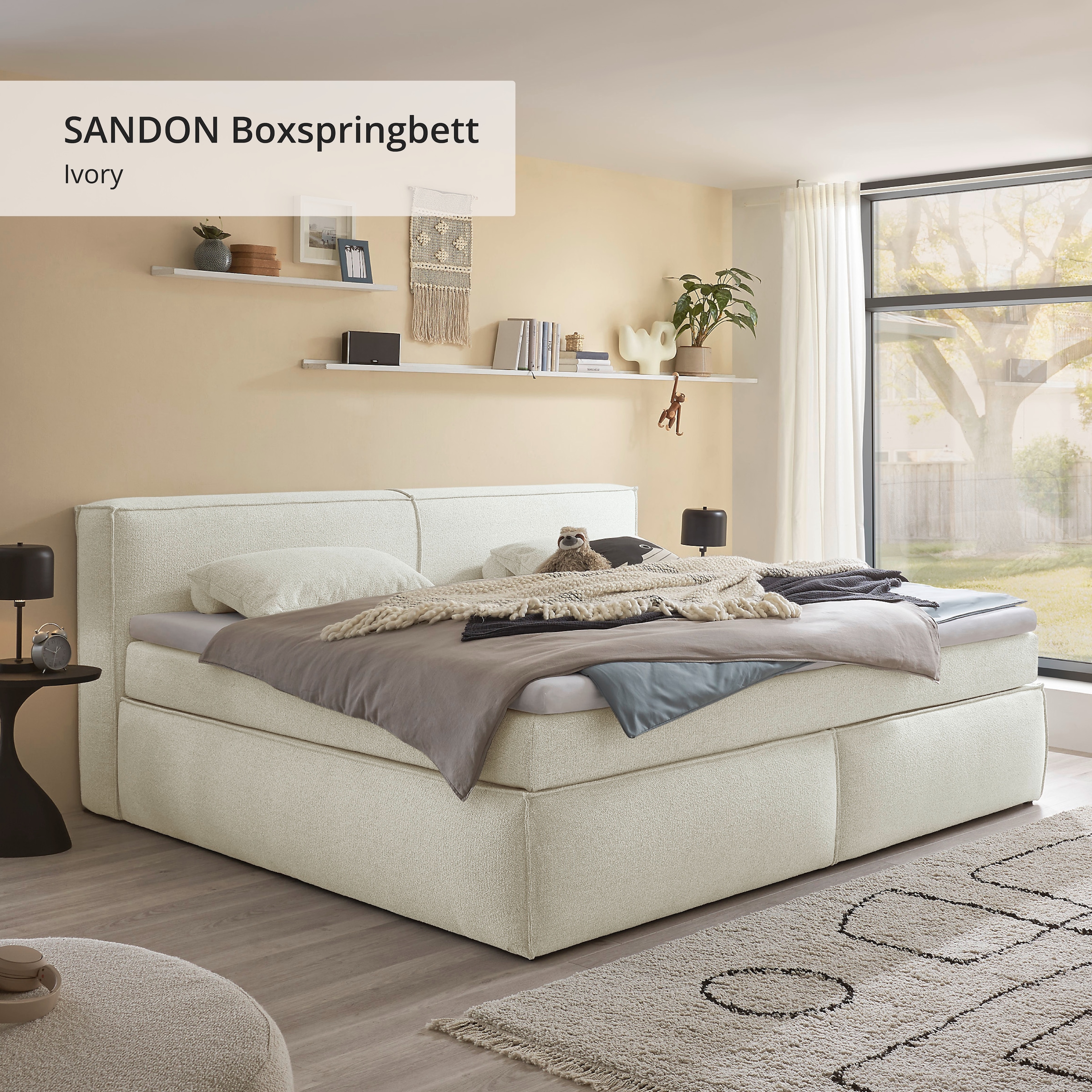 ED EXCITING DESIGN Boxspringbett »Sandon, Familienbett erhältlich in der Größe 240x200cm« in verschiedenen Farben erhältlich