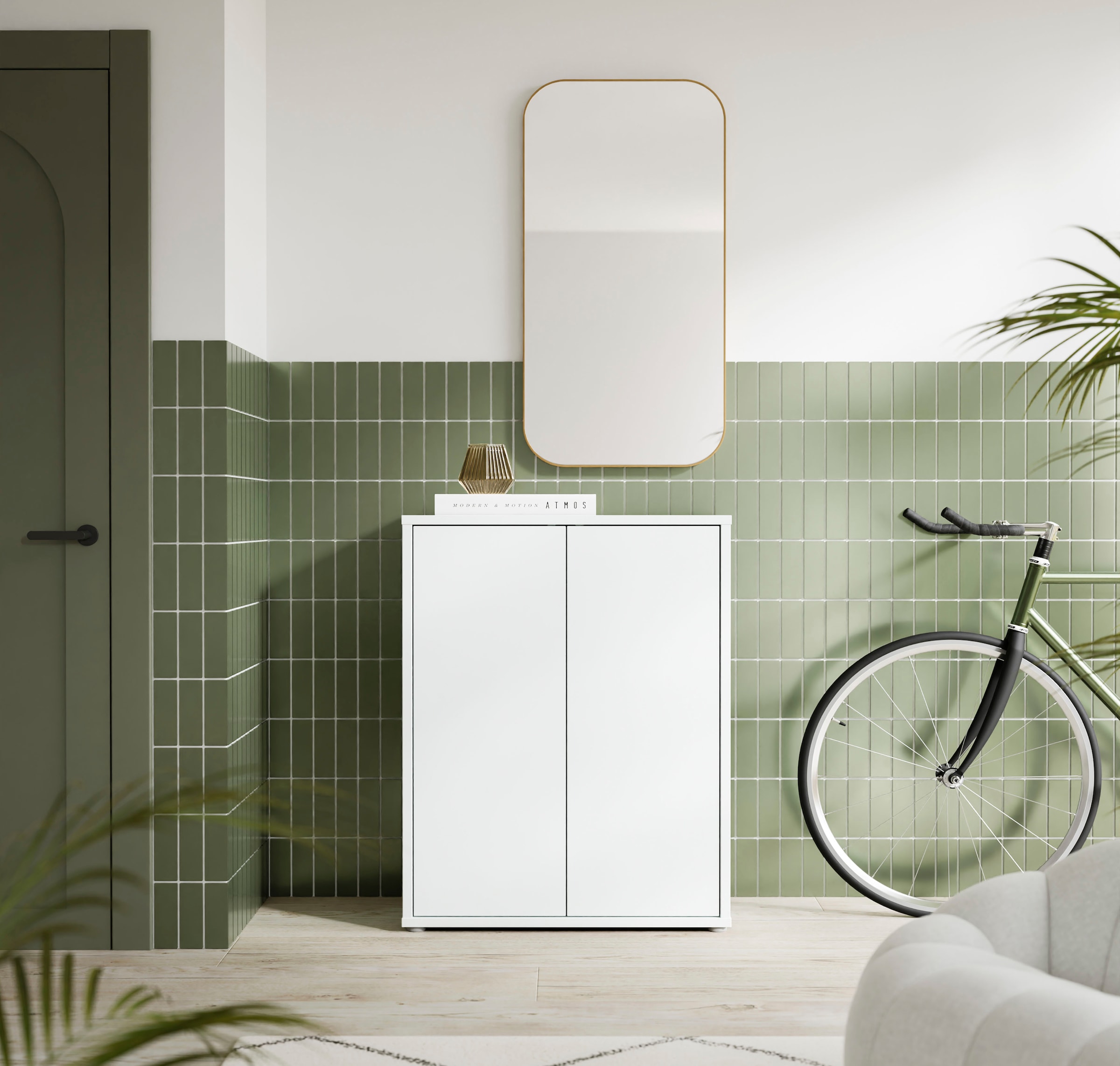 FORTE Schuhschrank »Alice Springs« B/H/T 74,5/99,1/34,9 cm,  Stauraumschrank, Mehrzweckschrank, grifflose Front, Push to open