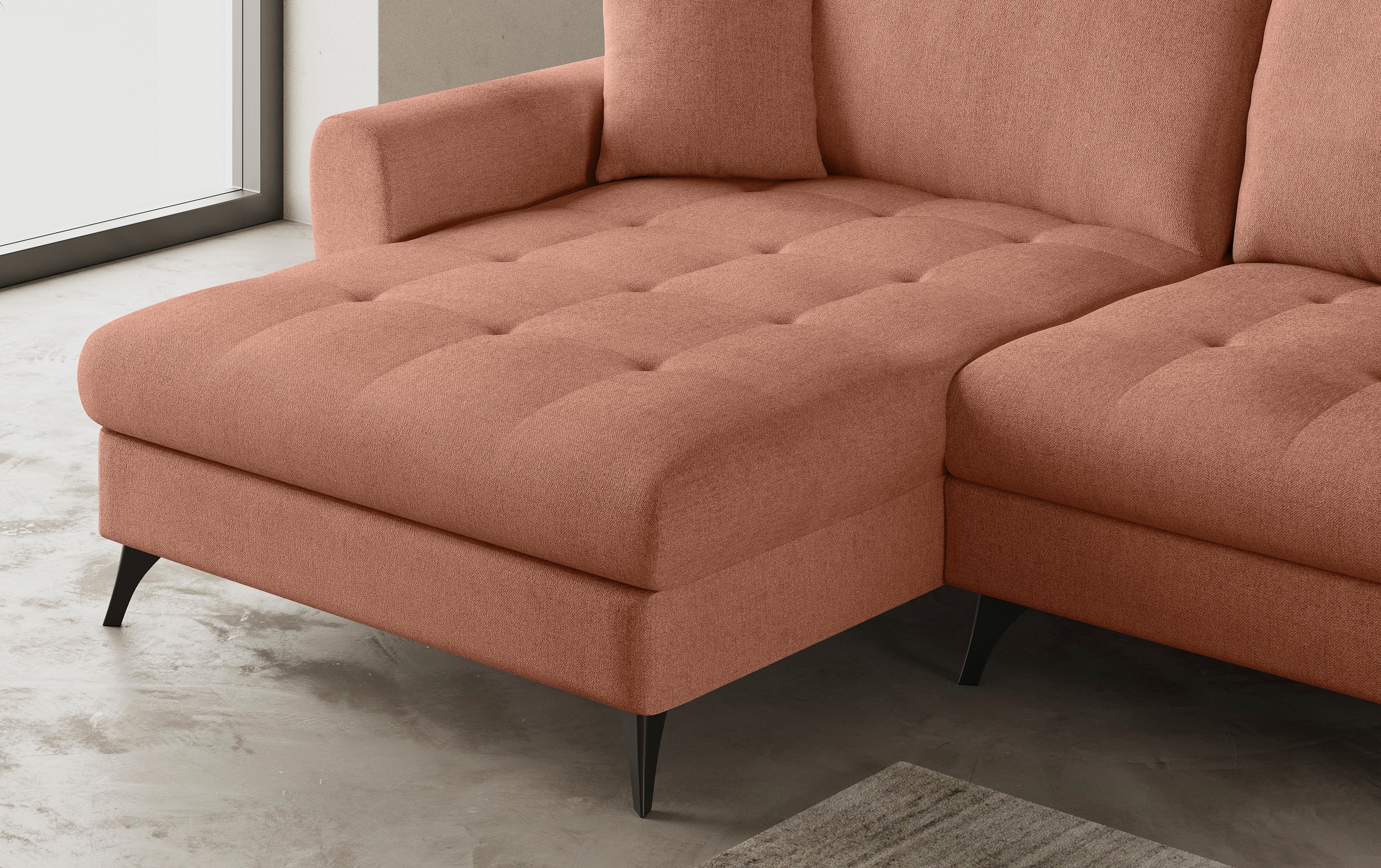 Mr. Couch Ecksofa »Blackburn II L-Form«, Wahlweise mit Kaltschaumpolsterung bis 140 kg belastbar