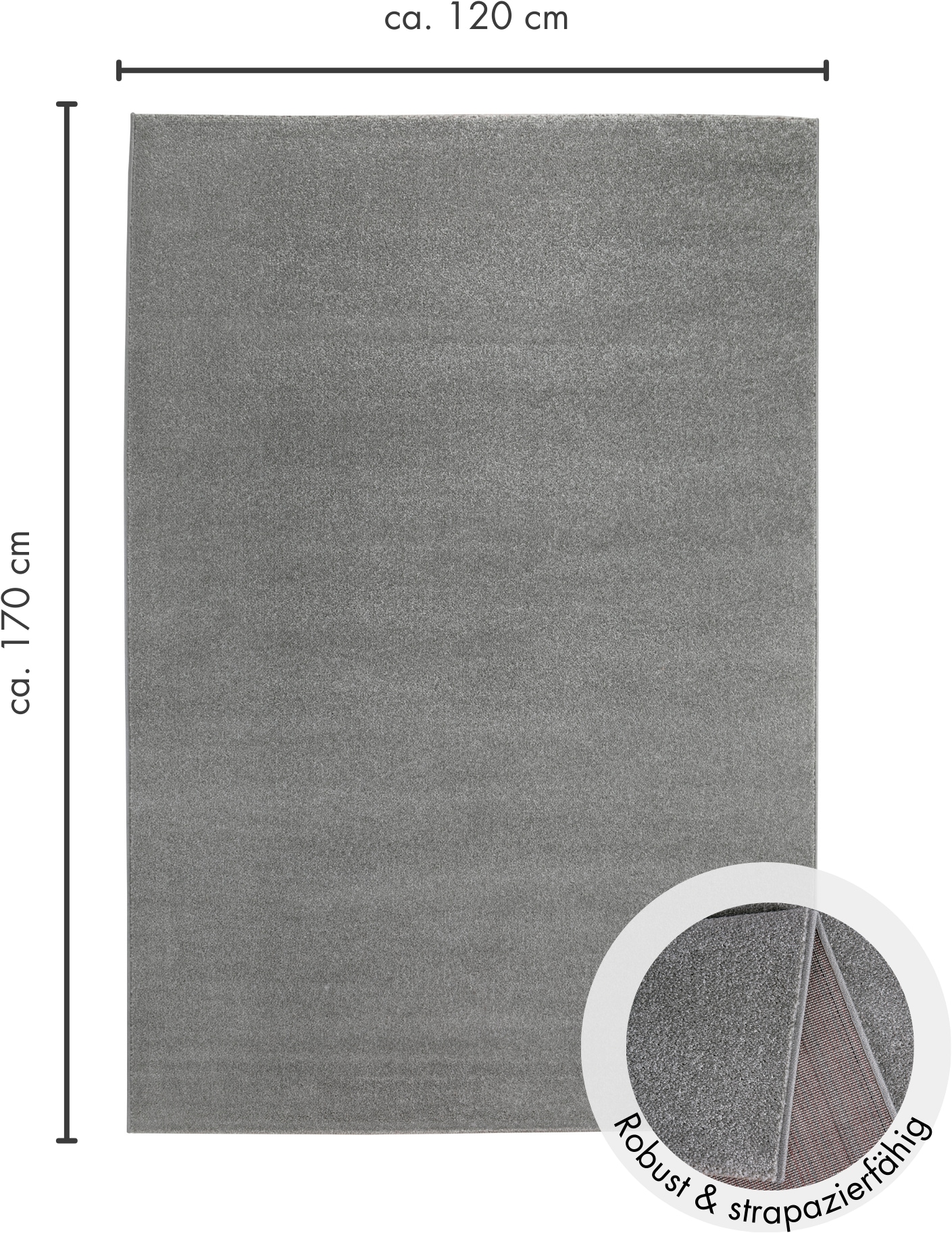 Andiamo Teppich »Jerez«, rechteckig, 8 mm Höhe, Kurzflor, gewebt, Uni-Farben, auch als Läufer