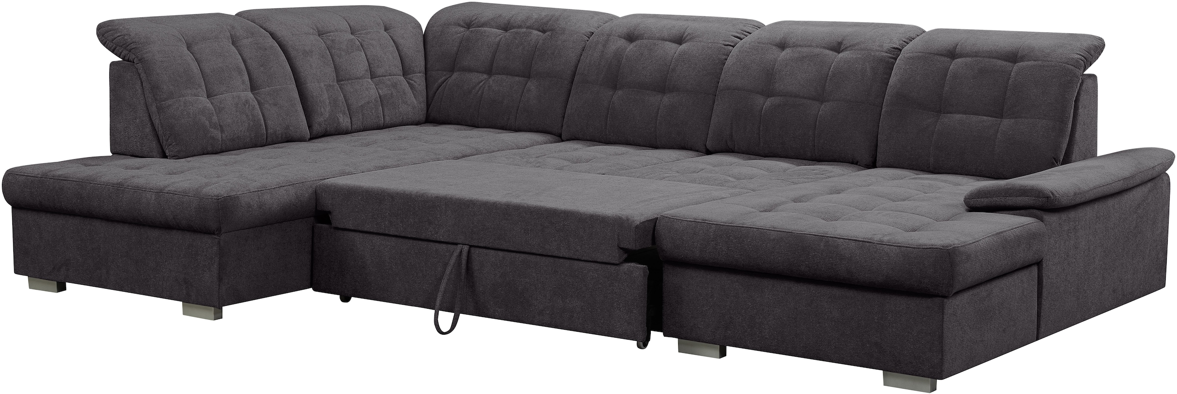 WERK2 Wohnlandschaft »Kordula-New U-Form«, Sofa in U-Form mit Schlaffunktion & Bettkasten, Schlafcouch