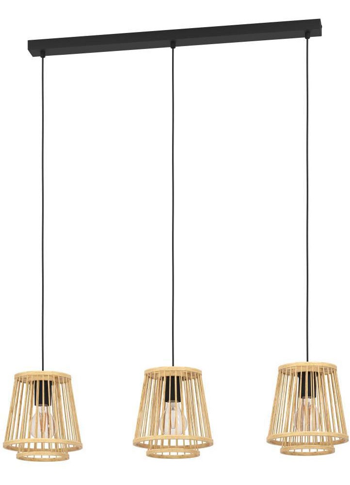 EGLO Hängeleuchte »HYKEHAM« E27 1 Stk. Holz Esszimmerlampe, Bambus in Natur günstig online kaufen