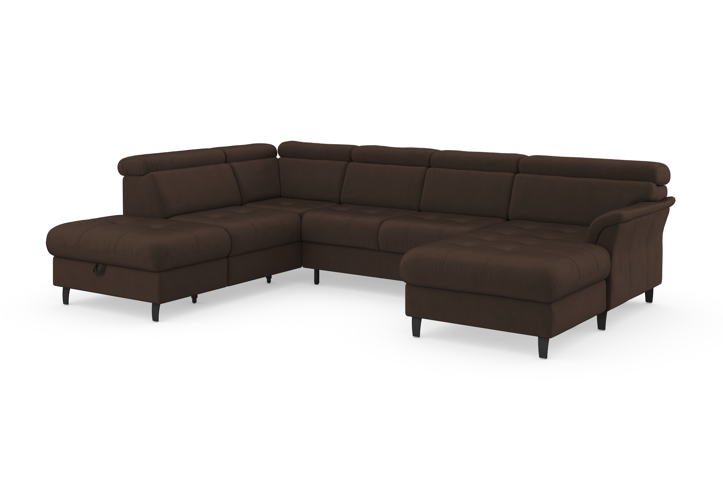 sit&more Wohnlandschaft »Marano U-Form«, inklusive Kopfteilverstellung, wahlweise mit Bettfunktion, Bettkasten