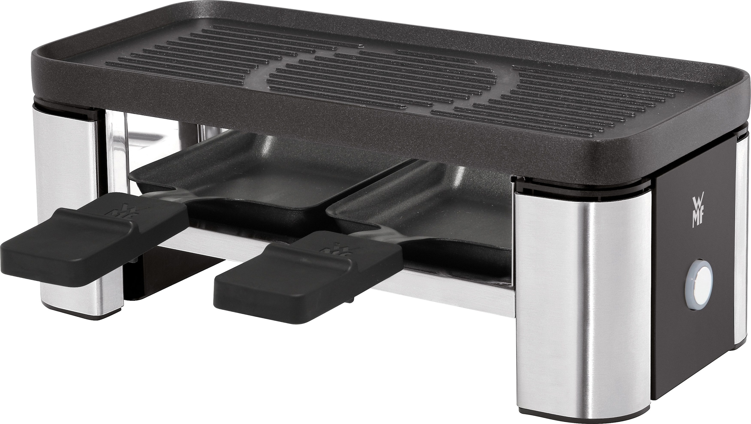 WMF Raclette und Fondue-Set »KÜCHENminis® für Zwei«, 3 St. Raclettepfännchen, 370 W, Wende-Grillplatte, Pfännchen, Keramikschale für Fondue