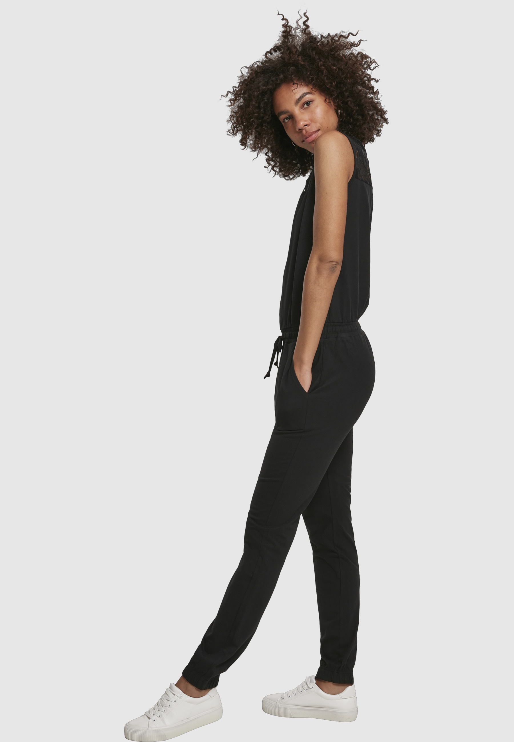 URBAN CLASSICS Jumpsuit »Urban Classics Damen Ladies Lace Block Jumpsuit« 1 Stk.