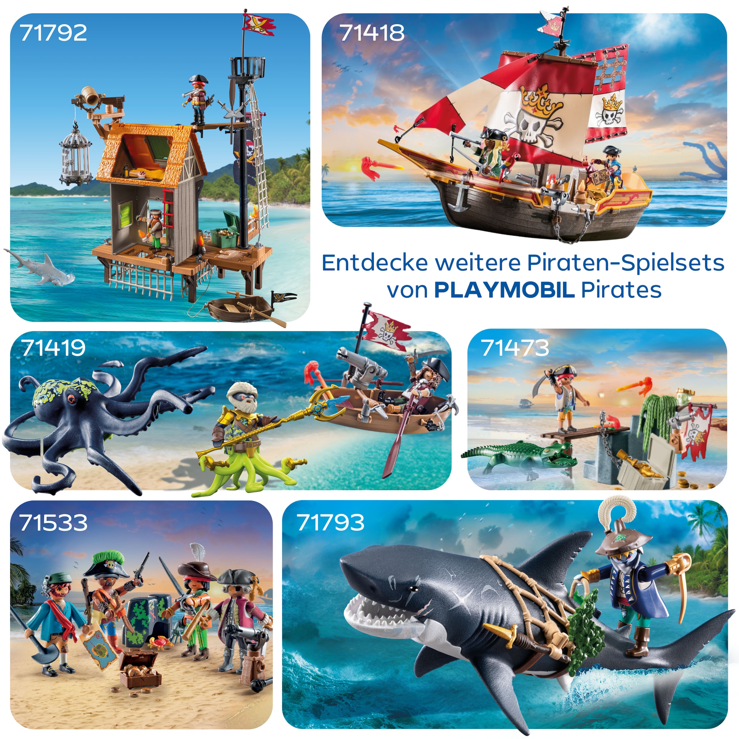 Playmobil® Konstruktions-Spielset »Piratenhafen mit Seeräuber-Gefängnis (71792), Playmobil Pirates«, (165 St.), Made in Germany