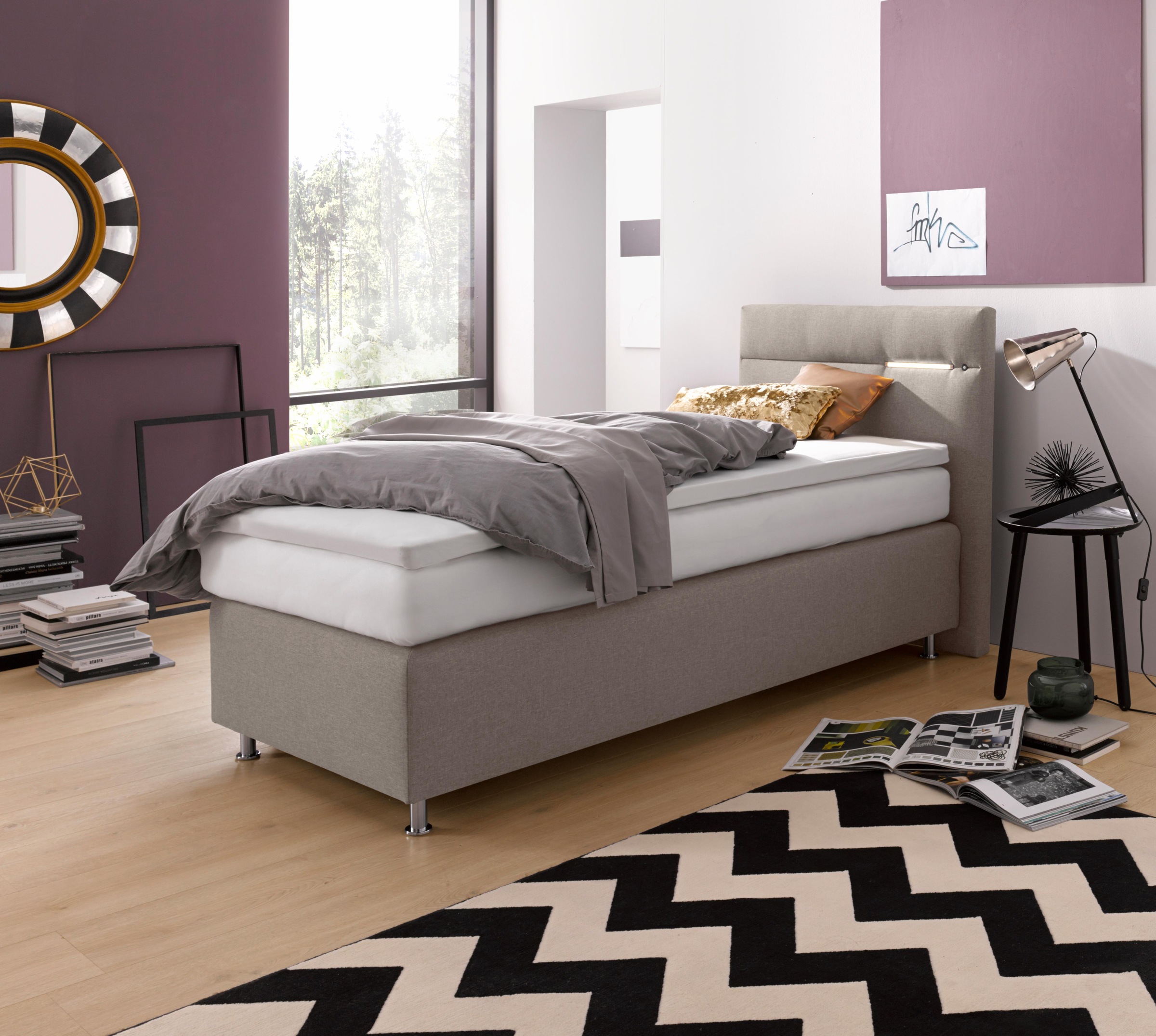 Westfalia Schlafkomfort Boxspringbett, wahlweise mit LED-Beleuchtung