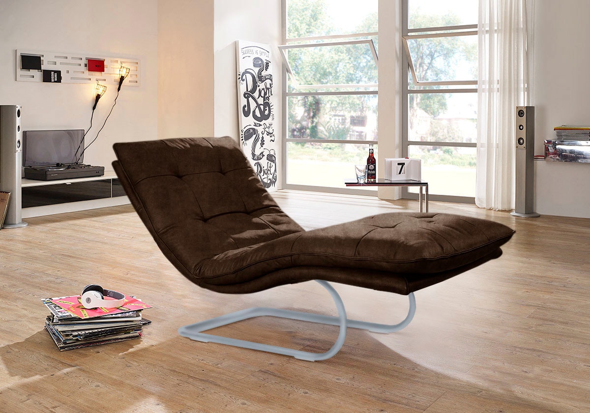 W.SCHILLIG Relaxliege »daily dreams«, in Waffelkissen-Optik, wahlweise mit Motor, silber matt, in 2 Breiten