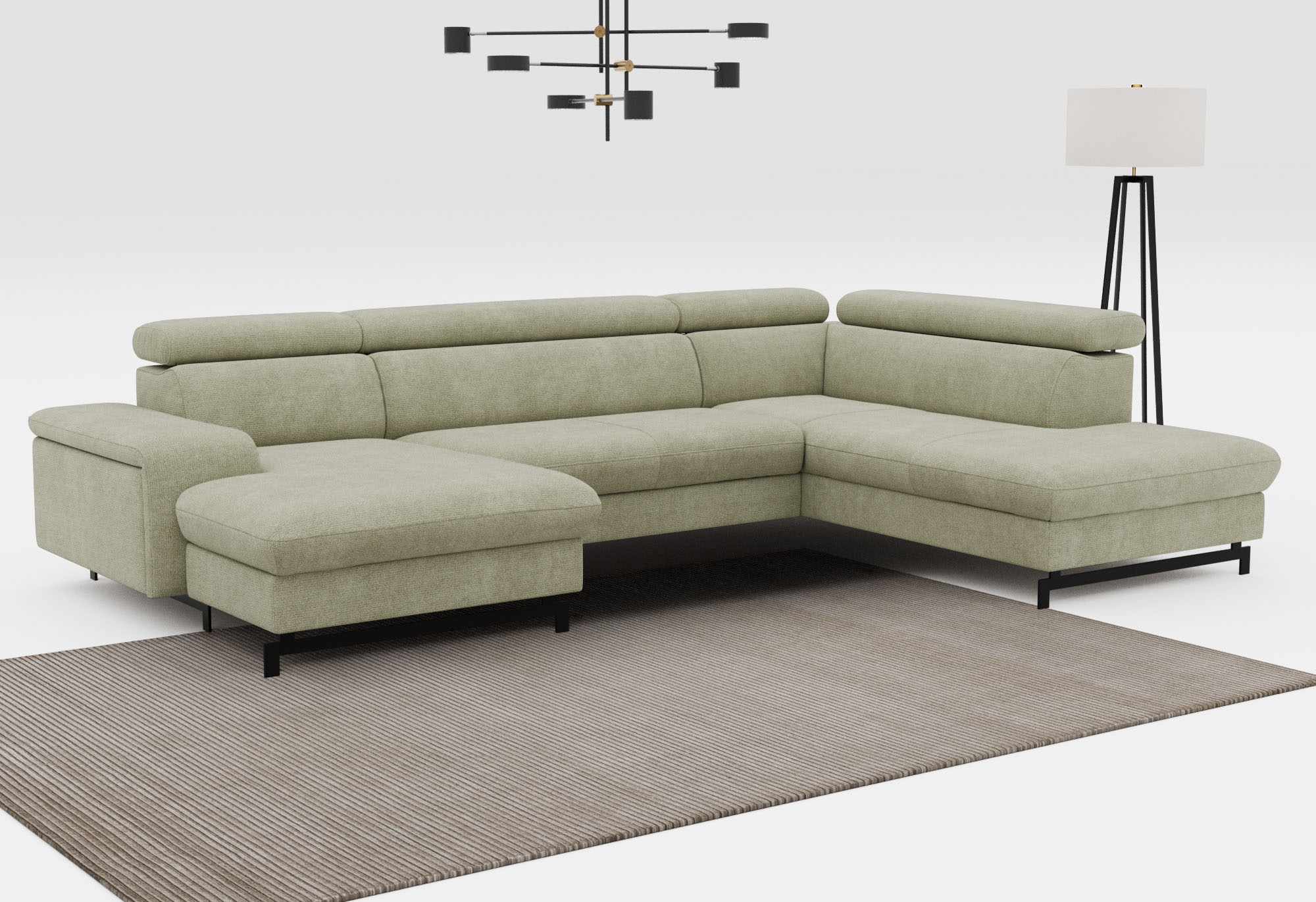 COTTA Wohnlandschaft "Emma U-Form" mit Kopfteilverstellung, wahlweise mit B günstig online kaufen