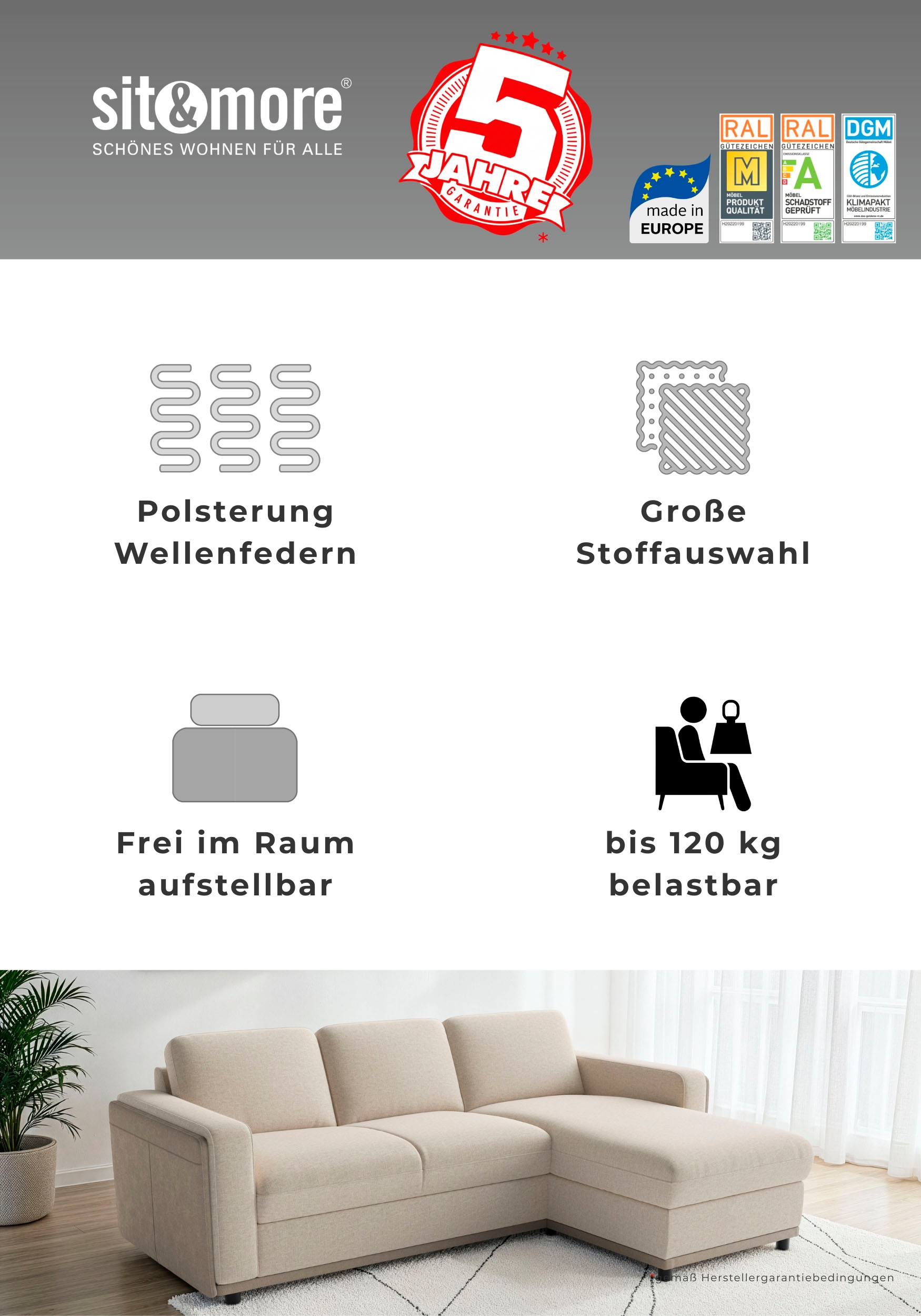 sit&more Polsterhocker »Cordoba« modernes Design