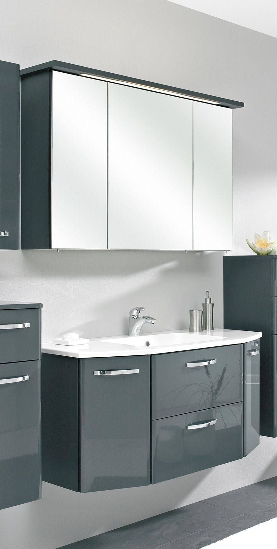 Saphir Badmöbel-Set »Quickset 327 2-teilig, Waschplatz und LED-Spiegelschra günstig online kaufen