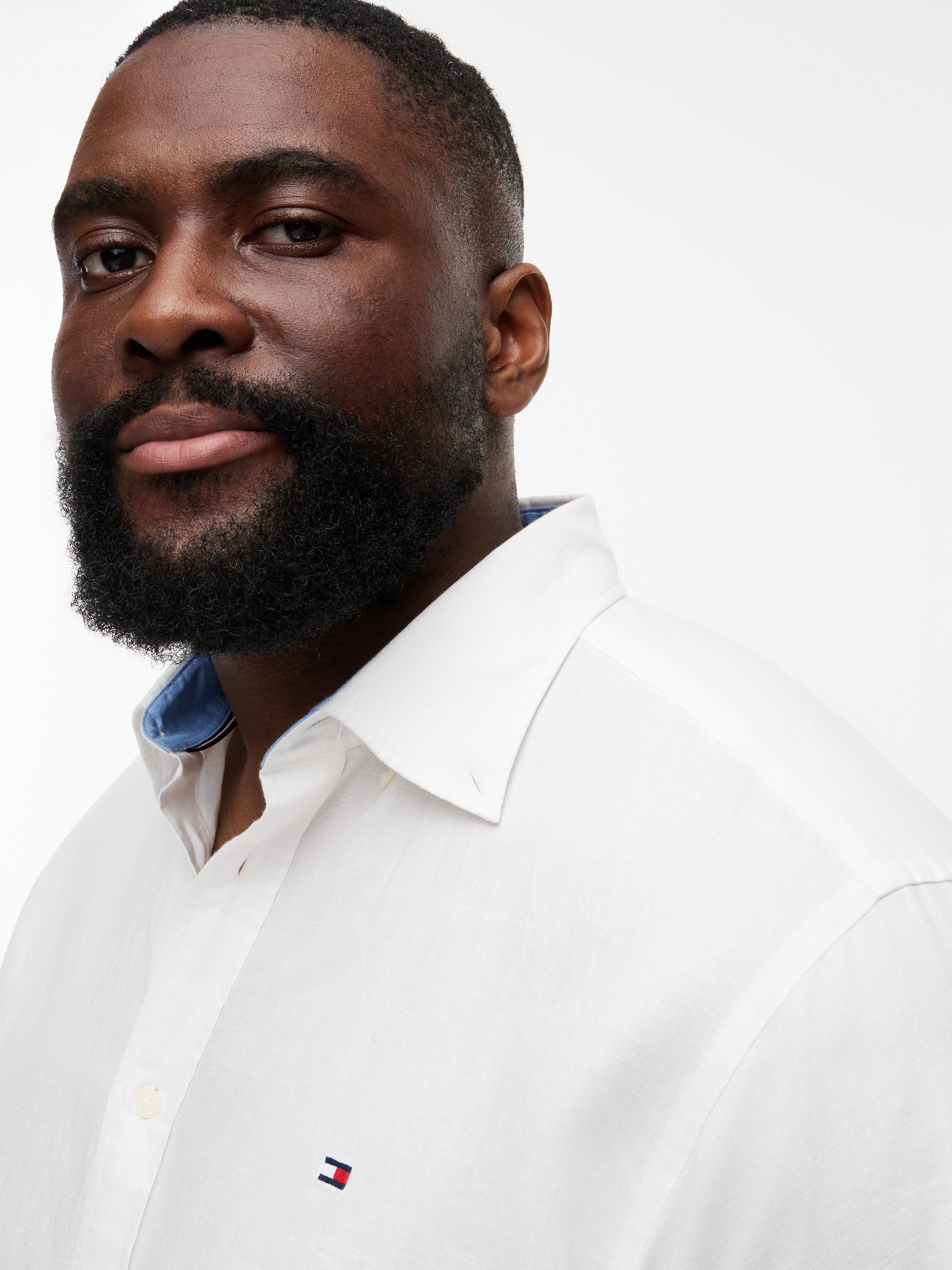 Tommy Hilfiger Big & Tall Langarmhemd »BT- LINEN« Große Größen Regular Fit Button-down-Leinenmix