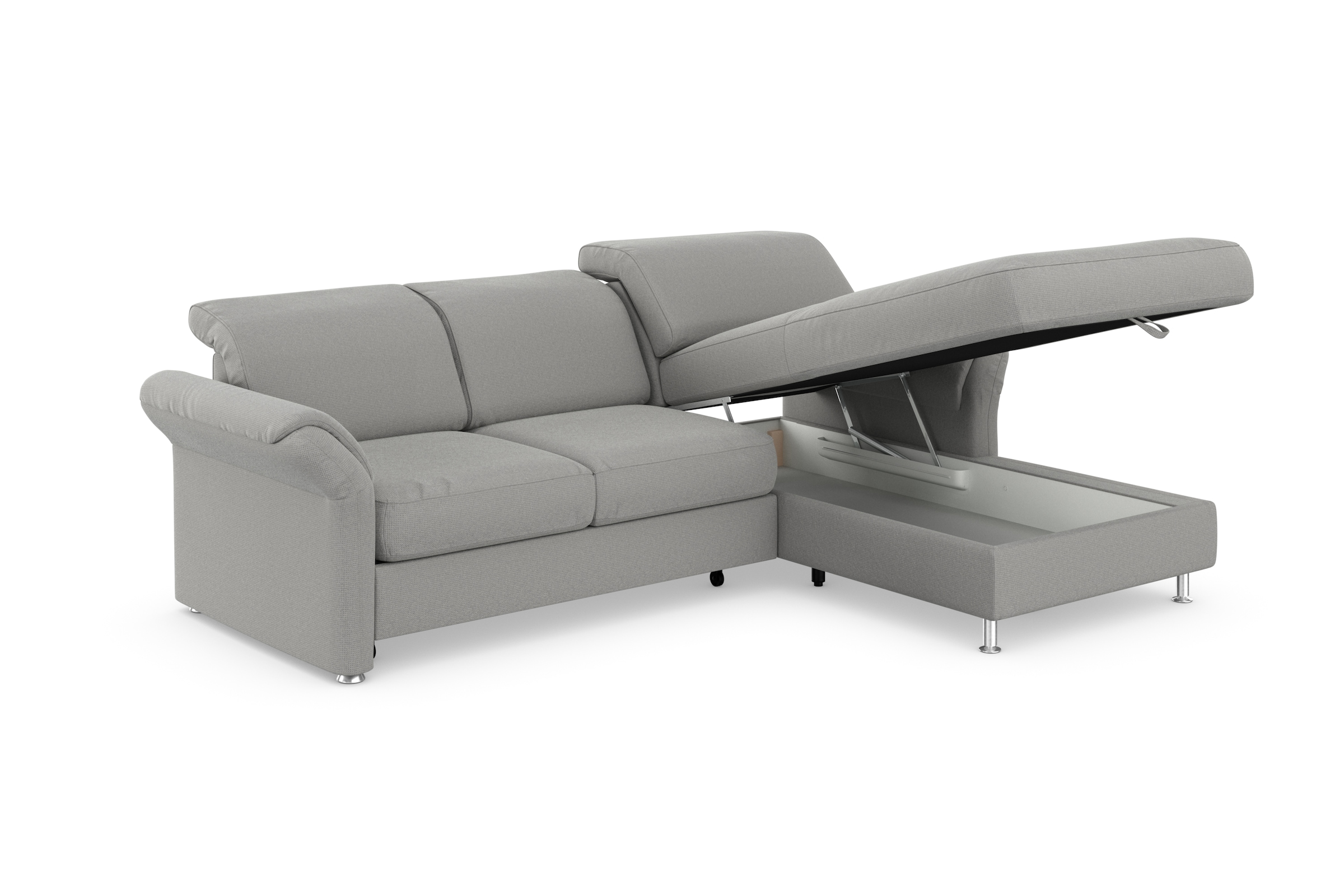 sit&more Ecksofa »Apulia L-Form«, wahlweise Bettfunktion, Bettkasten und Kopf- und Armteilverstellung
