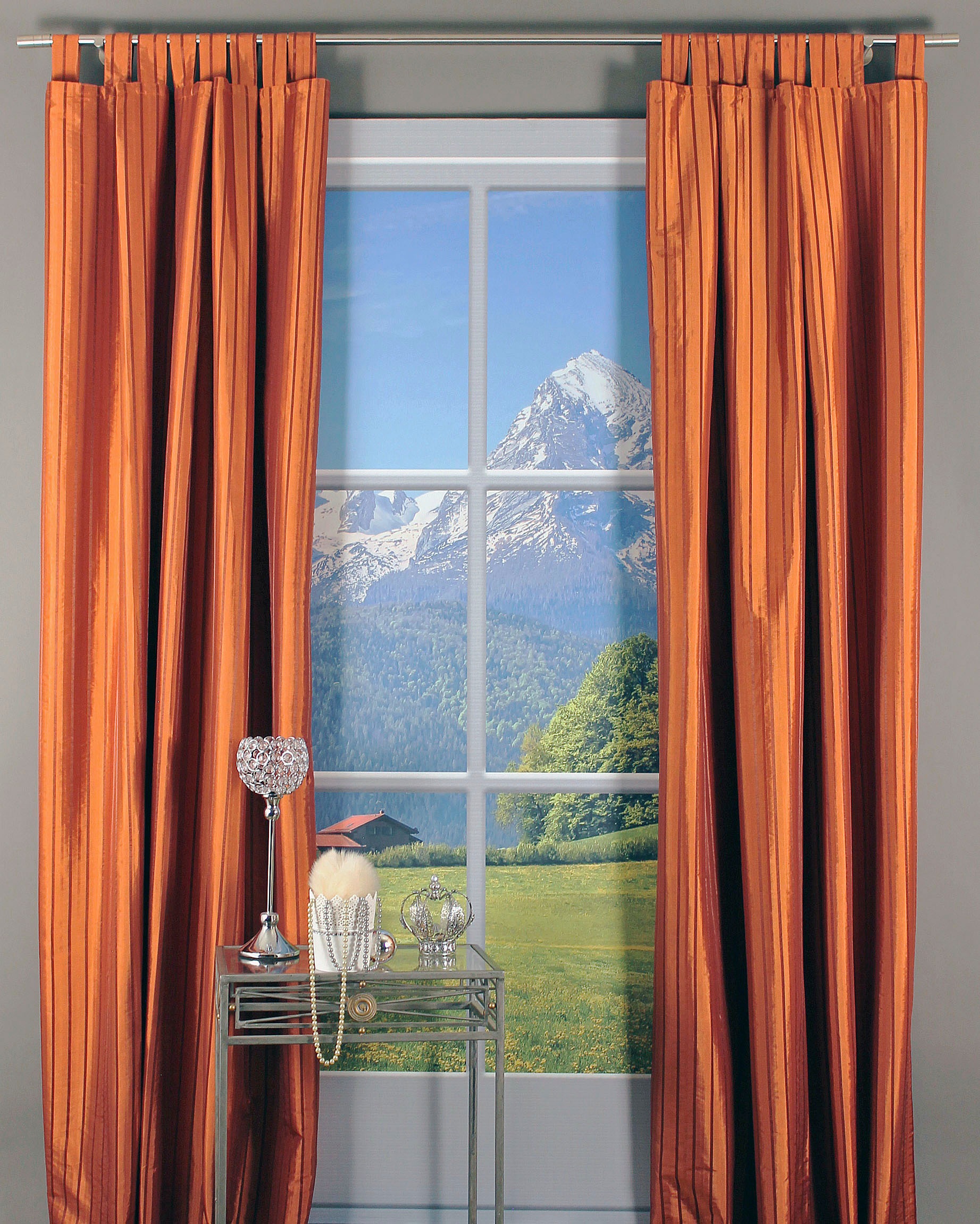 HOSSNER - ART OF HOME DECO Gardine »Caumasee«, (1 St.), Schlaufenschal im zeitlosen Design