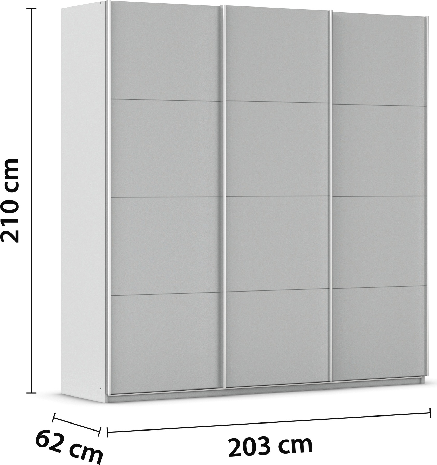 rauch Schwebetürenschrank »Kleiderschrank Schrank Garderobe AGORDO mit Dekor- oder Hochglanzfront«, (in zwei Griff-Farben), durchdachte Innenausstattung, in 4 Breiten und 2 Höhen MADE IN GERMANY