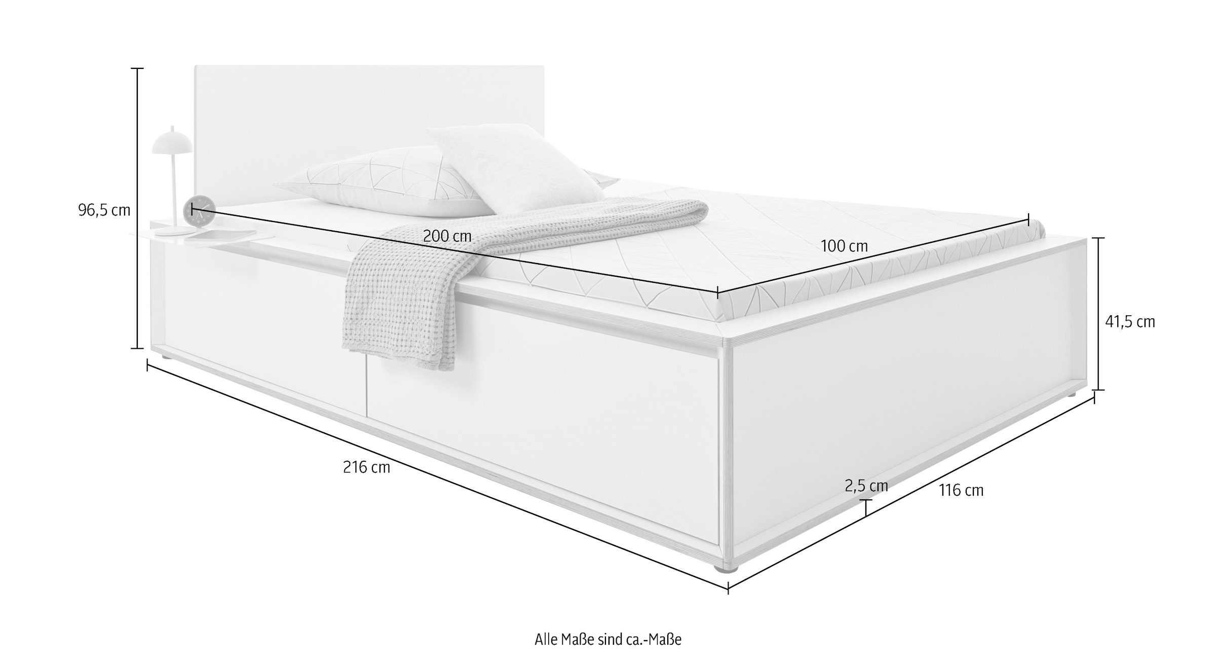 20. Bild von Müller SMALL LIVING Stauraumbett »SPAZE«, aus massivem Birkenholz, in verschiedenen Breiten und Farbvarianten