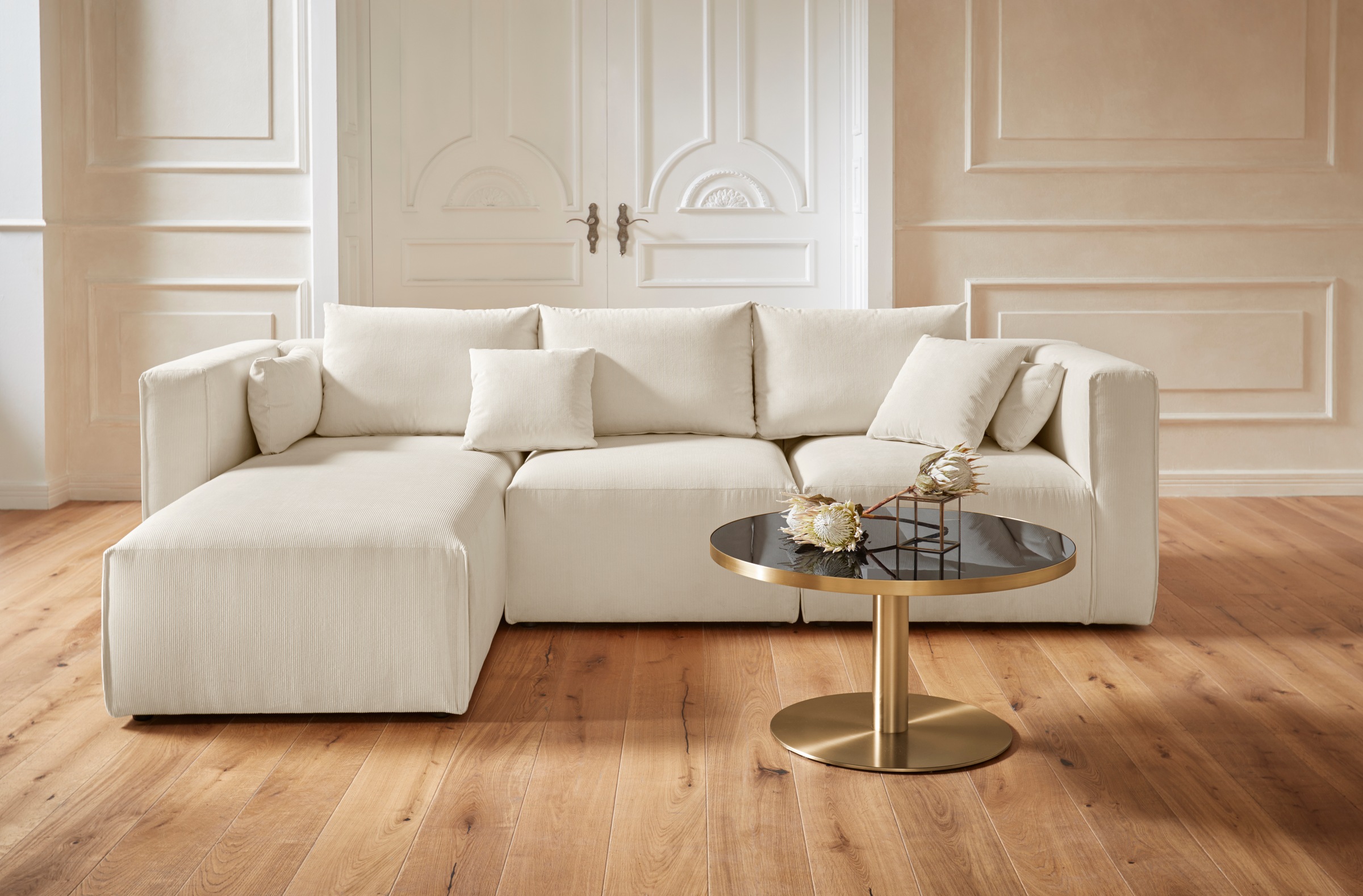 Home affaire Ecksofa »Comfine L-Form«, zusammengesetzt aus Modulen, 3 Bezugsqualitäten und viele Farben