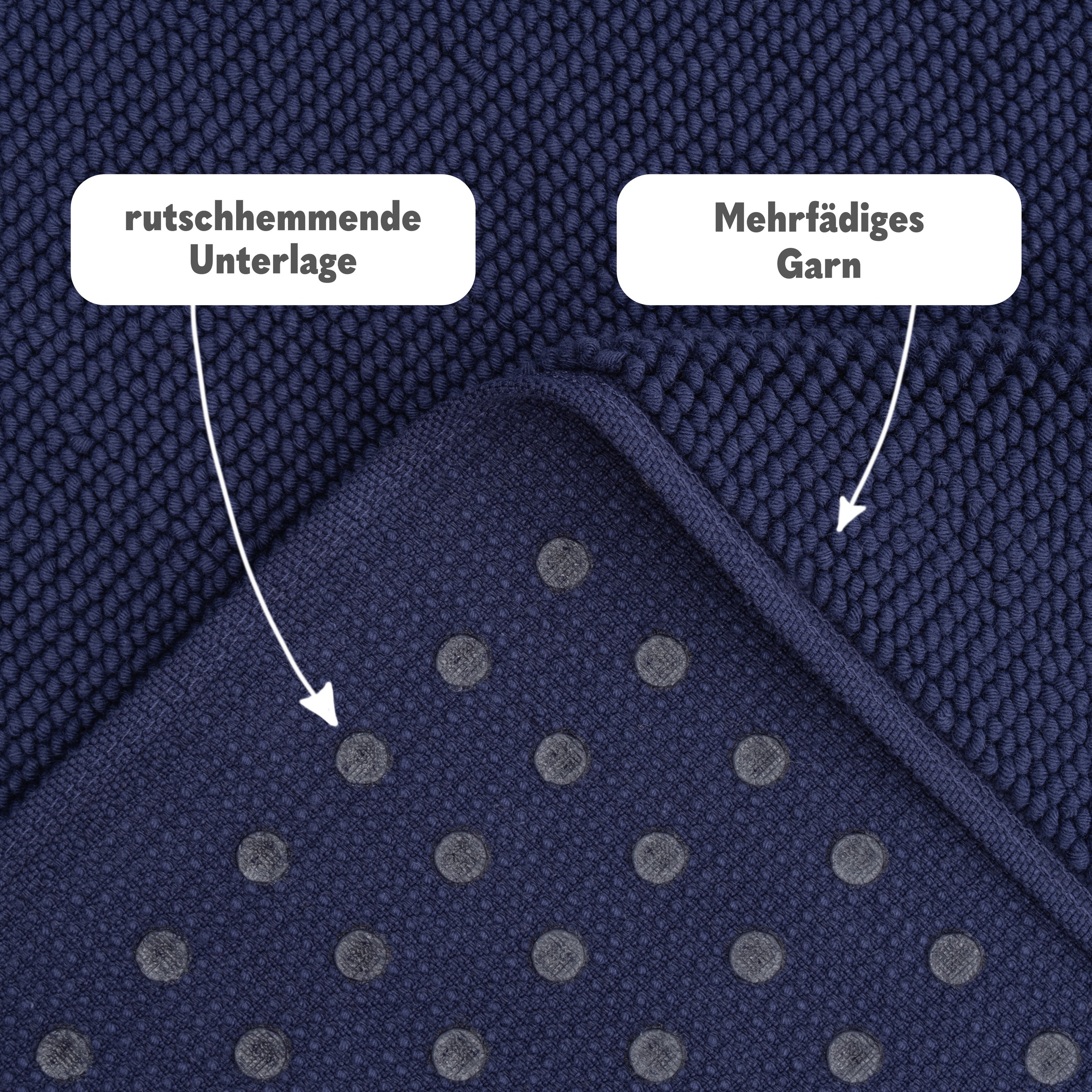 HAMMETEX Badematte »rutschfeste Badvorleger«, rutschhemmend beschichtet, strapazierfähig, einfarbig, 100% Baumwolle, in 2 Größen erhältlich