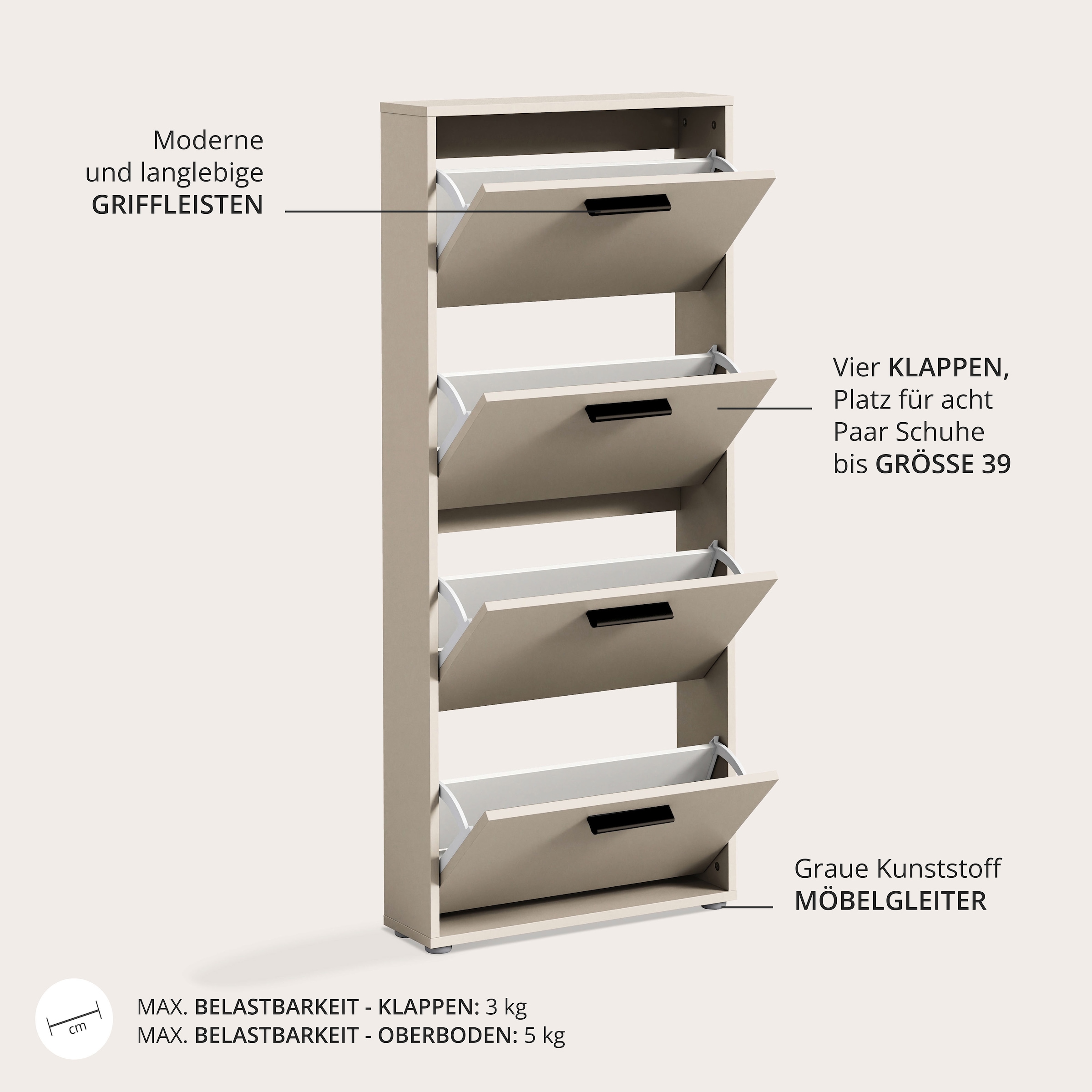 HBZ Schuhkipper »Sam Schuhkipper, Schuhschrank BxHxT 59x136x17 cm« 1 Stk. tlg. Breite 59cm, FSC-Mix Credit