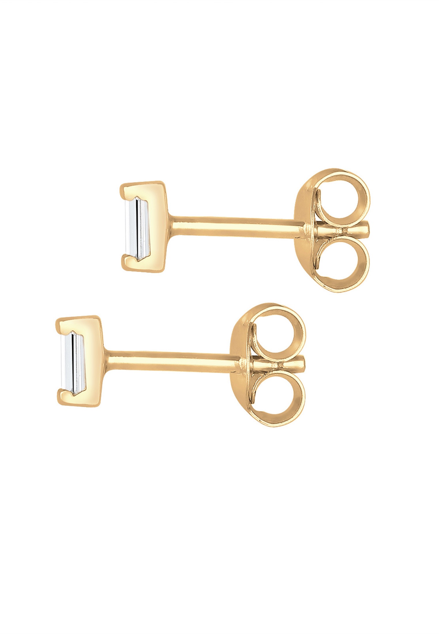 Elli Premium Paar Ohrstecker »Minimal Geo Topas Edelstein Zart 585 Gelbgold«