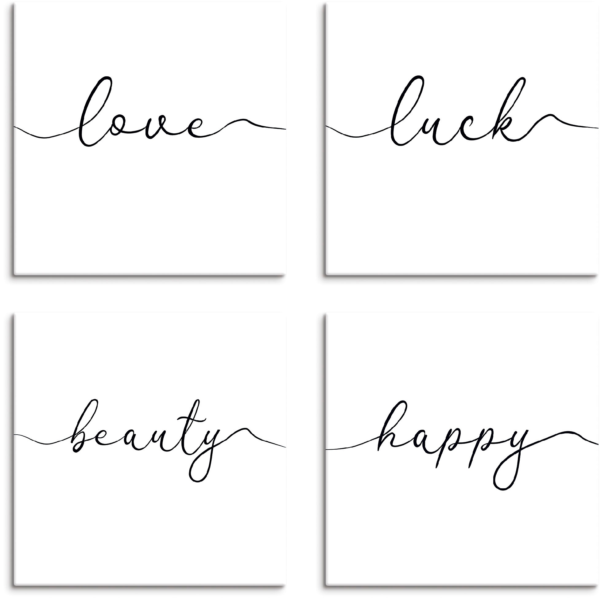 Artland Leinwandbild »Liebe Glück Schönheit Frohsinn«, Sprüche & Texte, (4 günstig online kaufen