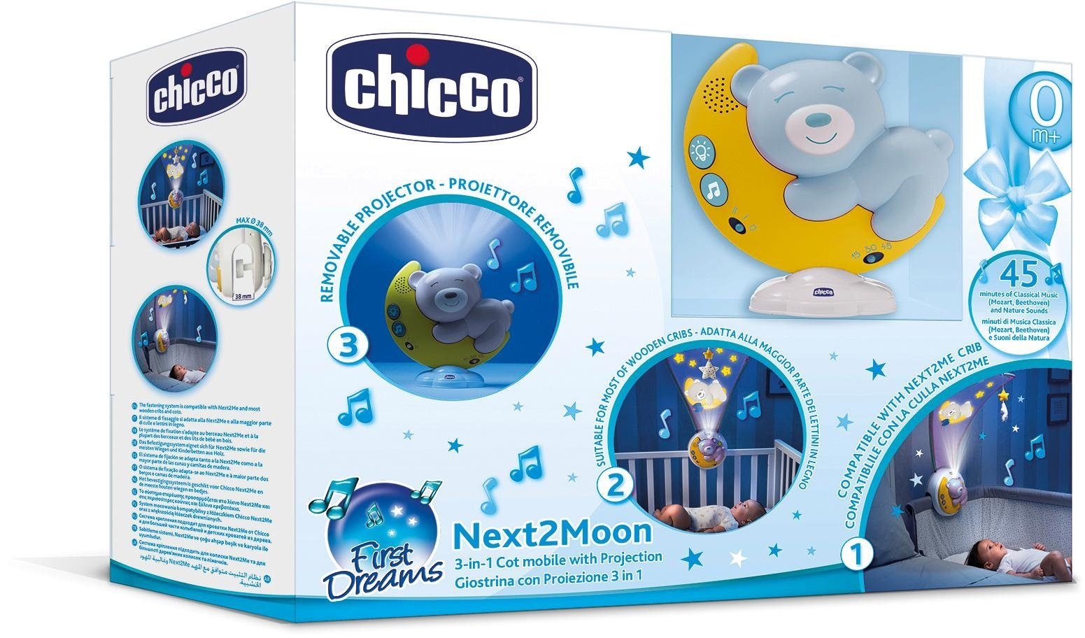 Chicco Nachtlicht »Next2Moon, Blau«, mit Licht und Sound