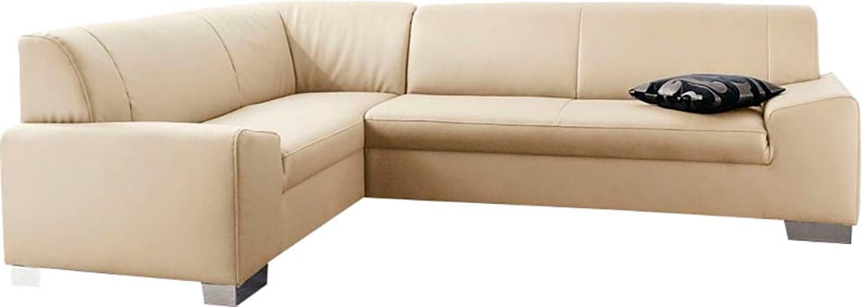 DOMO collection Ecksofa »Alisson, zeitlose Optik, flache Armlehnen, L-Form« günstig online kaufen