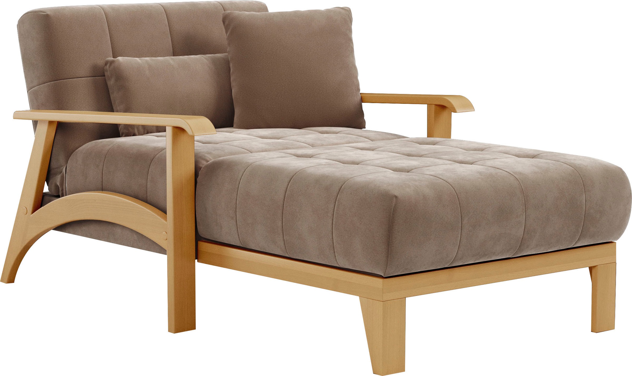 sit&more Recamiere »Billund«, Armlehnen aus eichefarbigem Buchenholz, verschiedene Bezüge und Farben