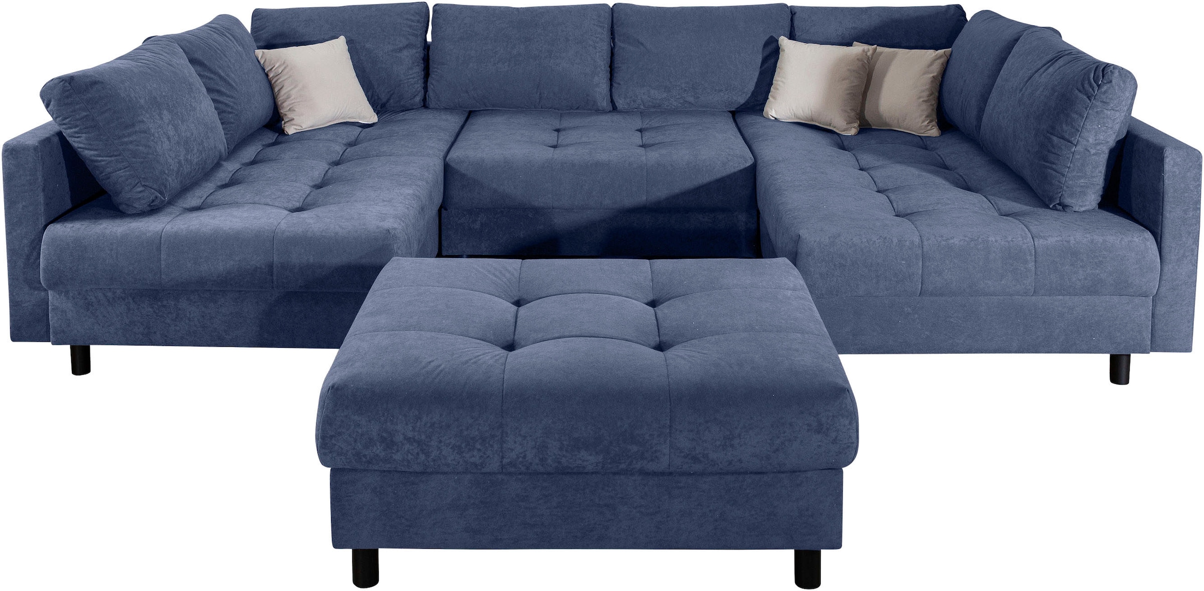 COLLECTION AB Wohnlandschaft »Toni U-Form, B: 298 cm« mit Hocker & 3 Zierki günstig online kaufen