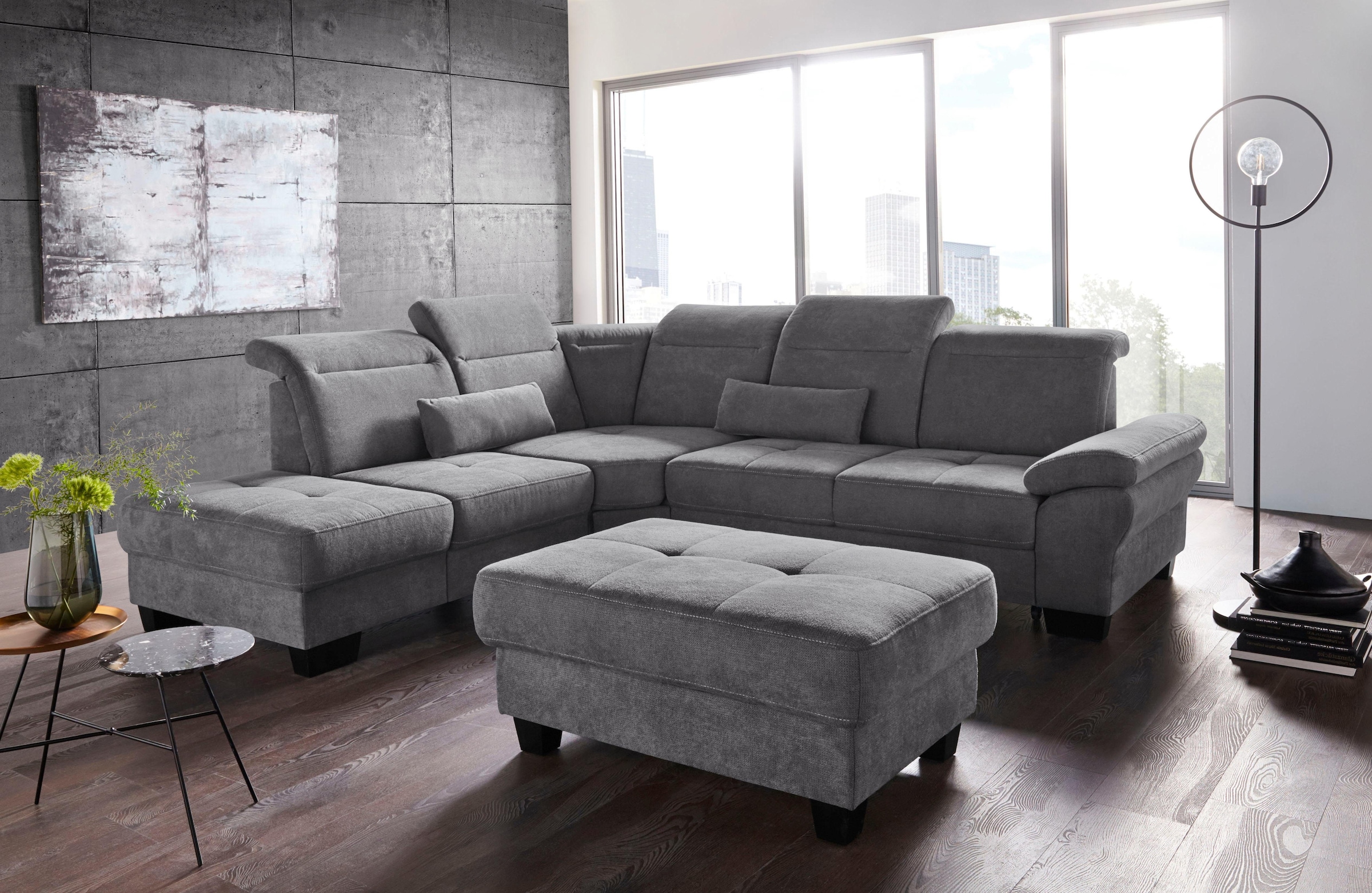 Places of Style Ecksofa »Cornwall L-Form«, incl. Sitztiefenverstellung, mit günstig online kaufen