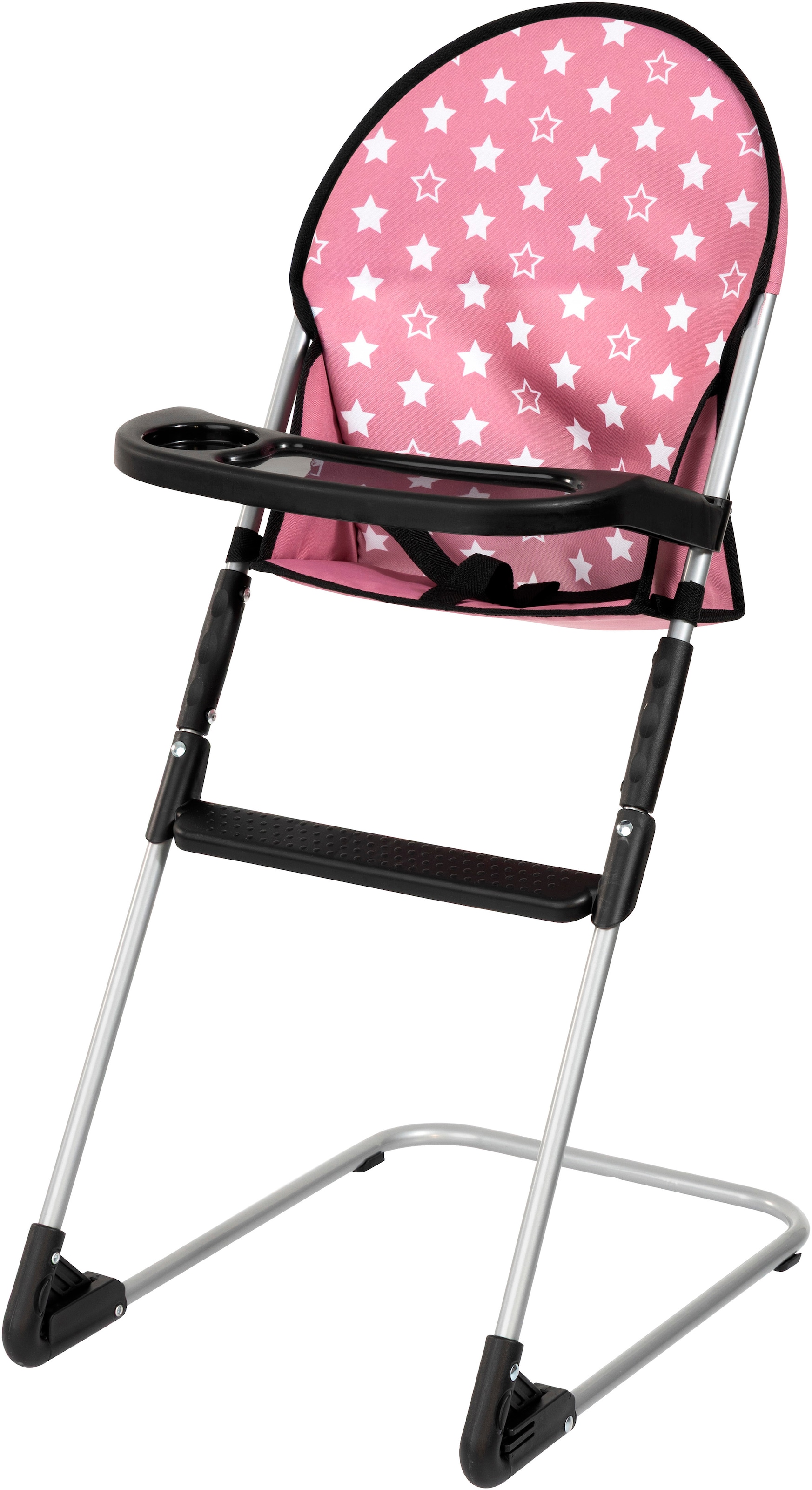 Bayer Puppenbett »Puppen-Reisebett-Set altrosa« inklusive Hochstuhl, Tasche, Teller, Trinkbecher, Besteck, Schnuller
