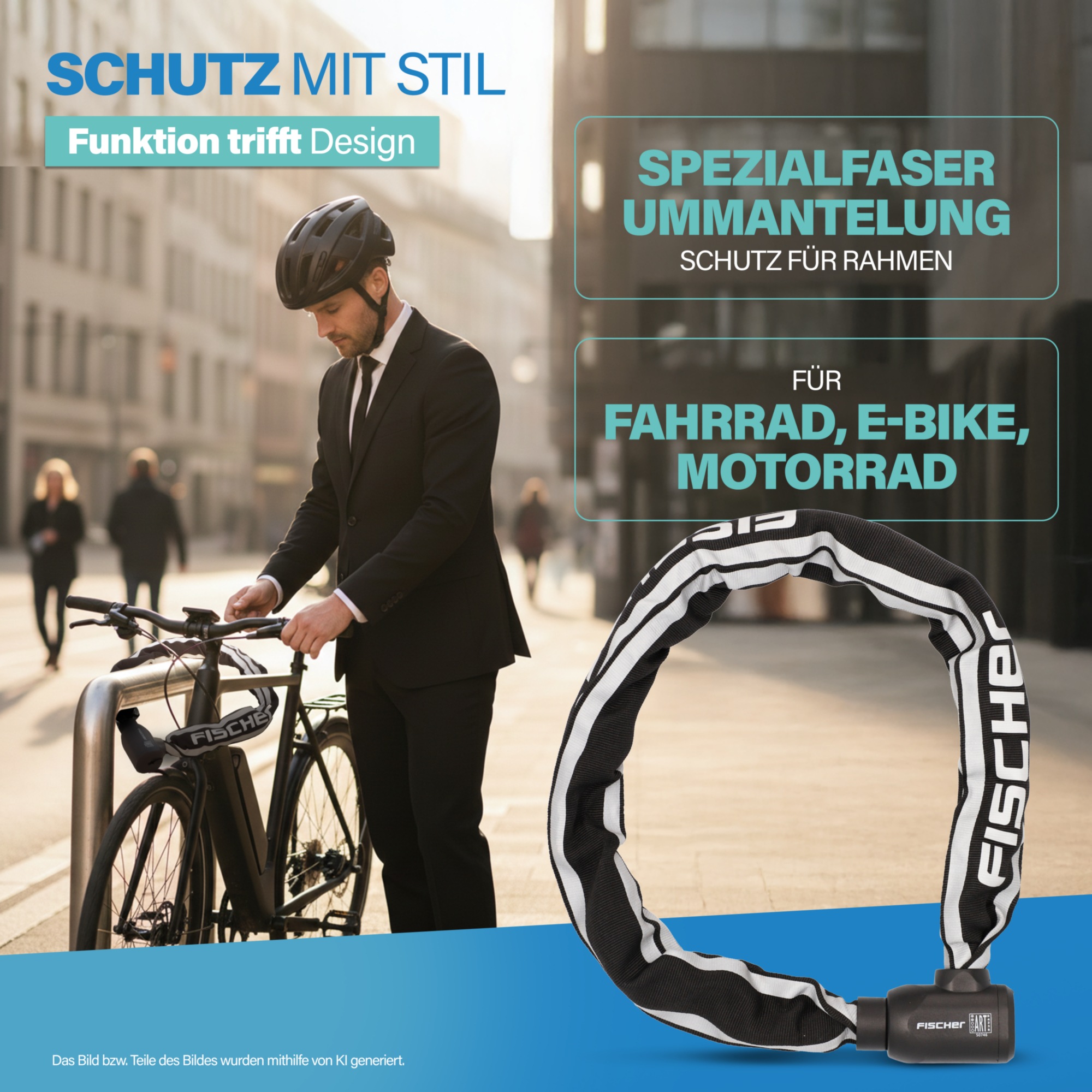 FISCHER Fahrrad Kettenschloss »PROTEC PLUS+ CK100«